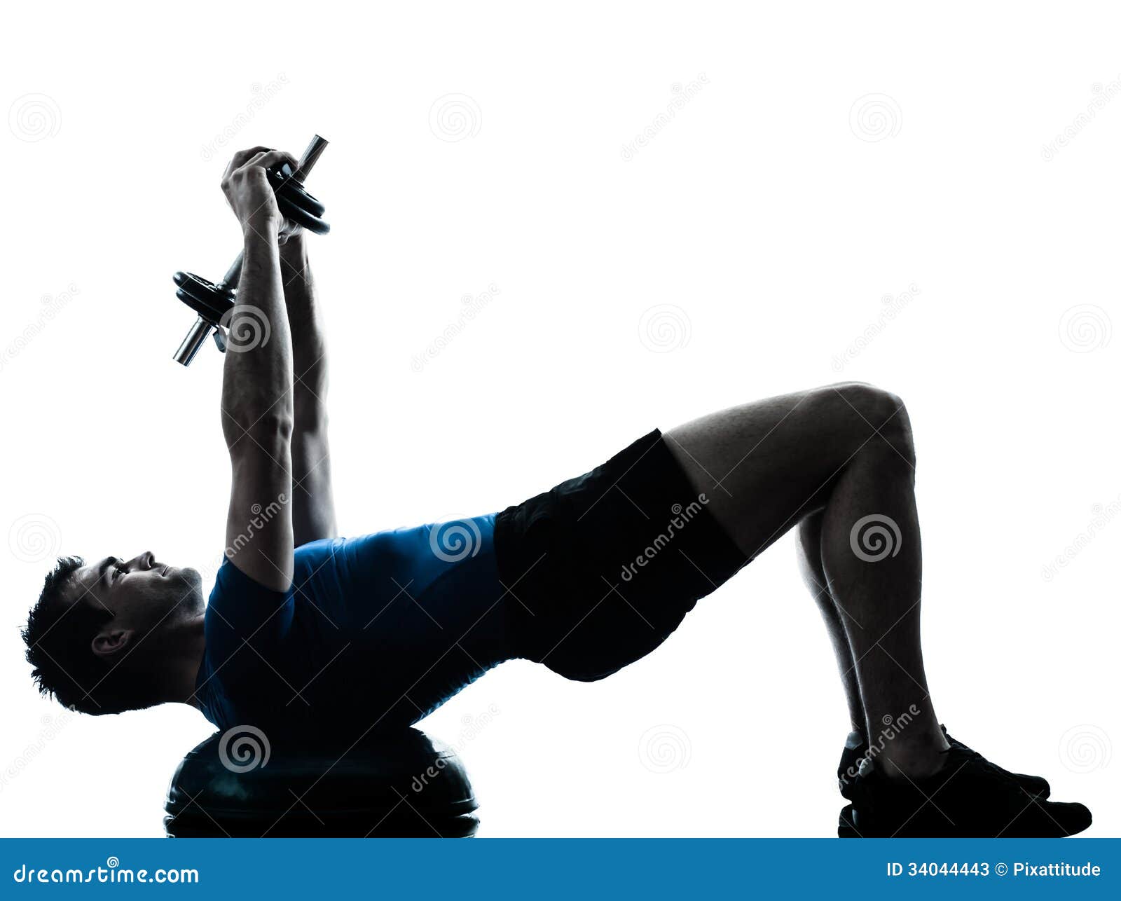 Man Exercising Bosu Weight Training Workout Fitness Posture Stock Image