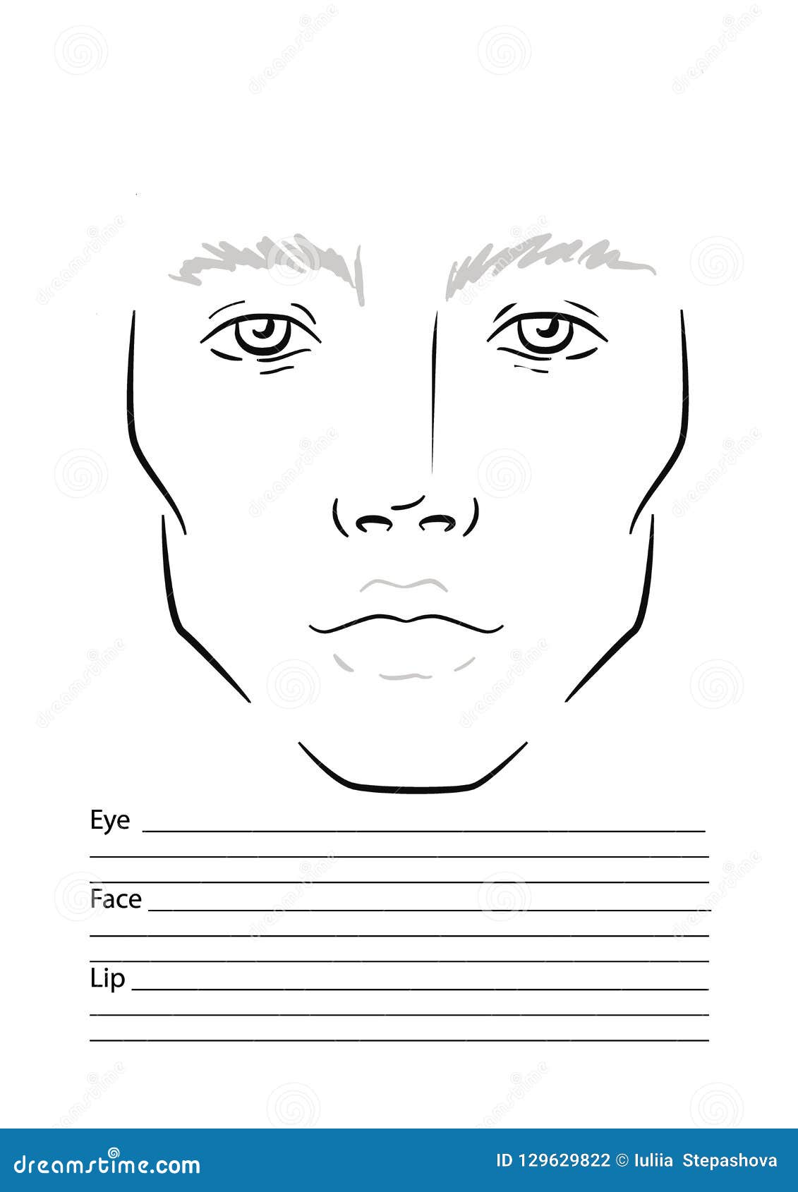 Blank Face Charts For Makeup Artists