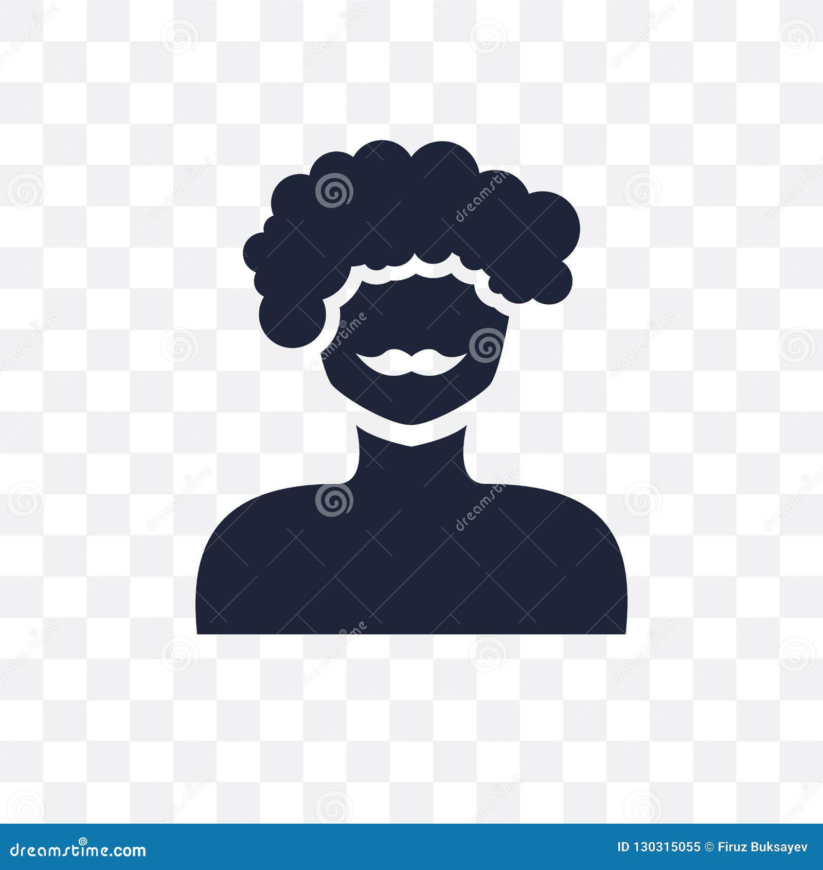 Man Face Curly Hair And Moustache Transparent Icon Man Face