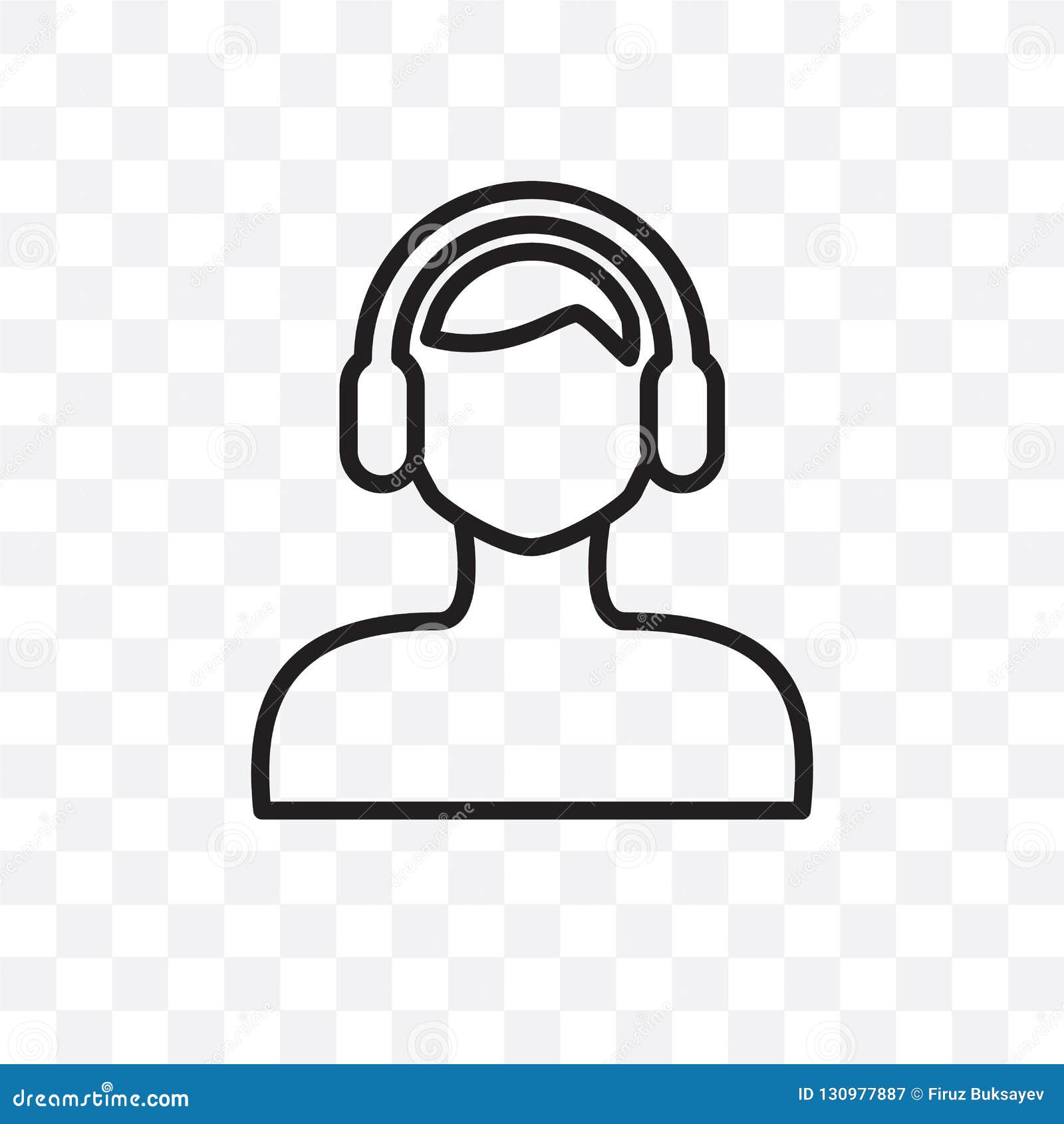 Human Head With Headphones. Vector Cartoon Vector | CartoonDealer.com