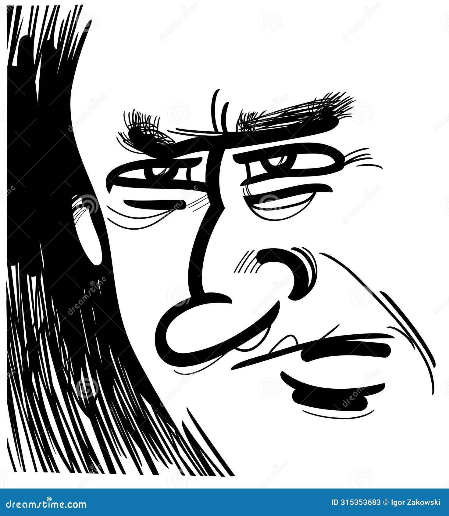 man face  portrait caricature cartoon drawing 