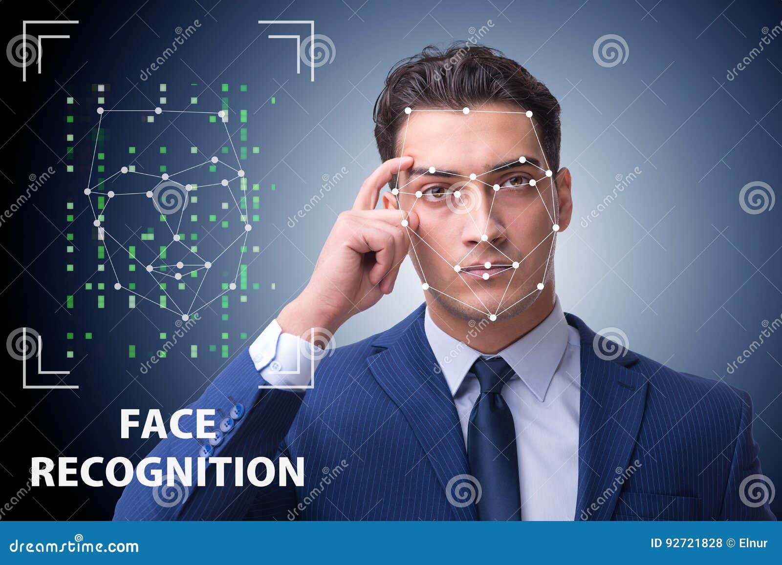 the man in face recognition concept