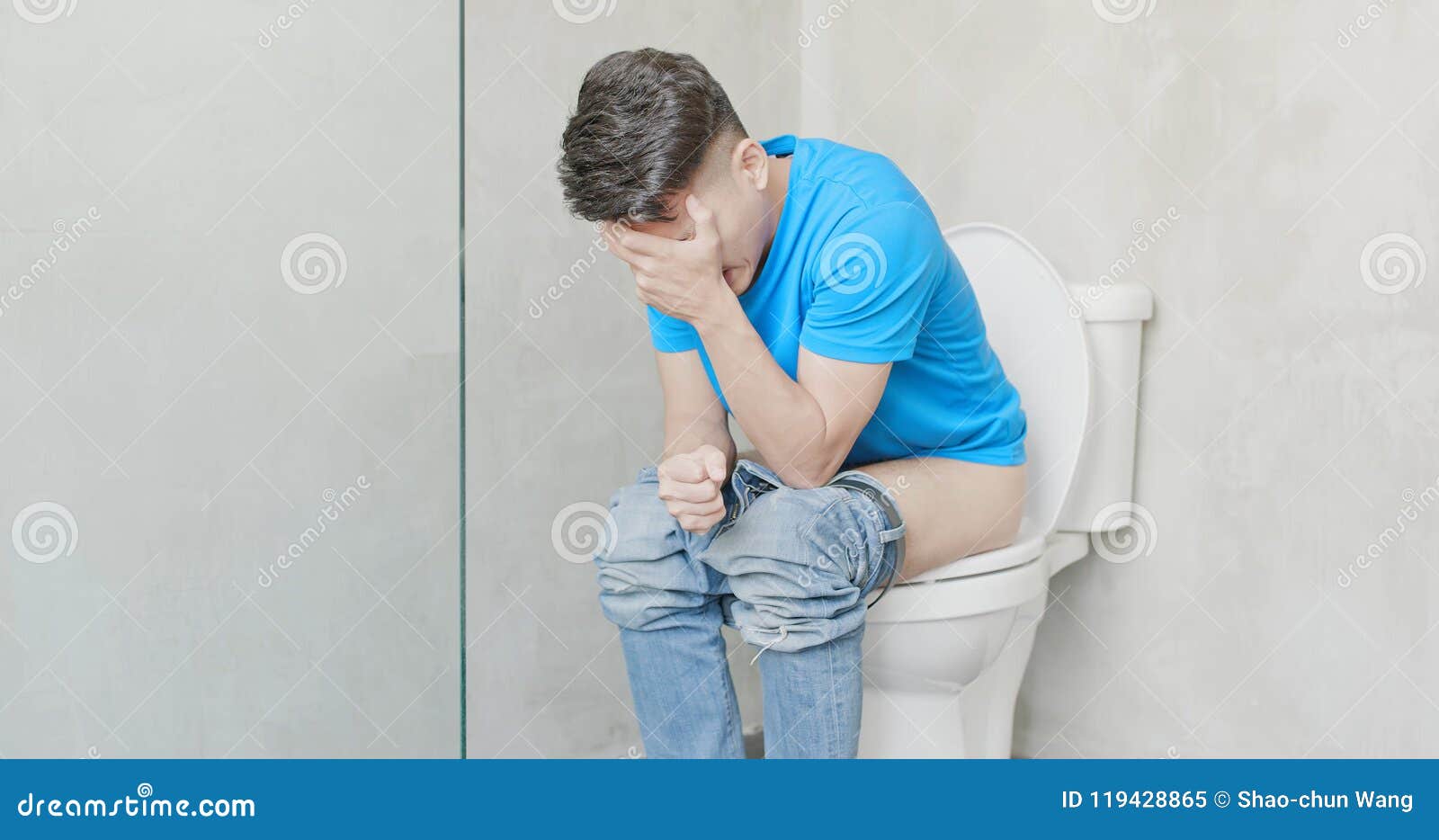 Man Feel Pain With Constipation Stock Image - Image of ...