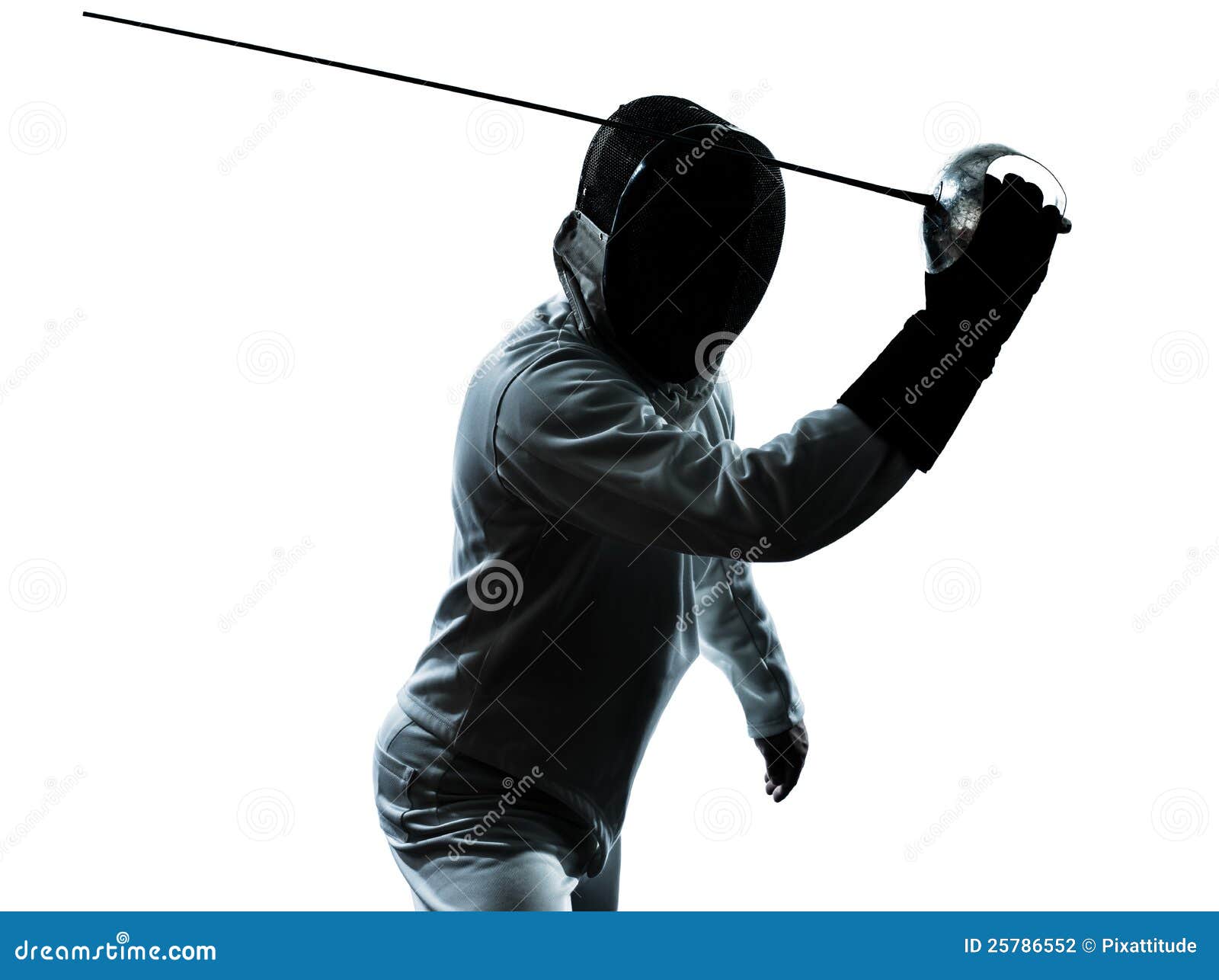 Man Fencing Silhouette Stock Photography Image 25786552