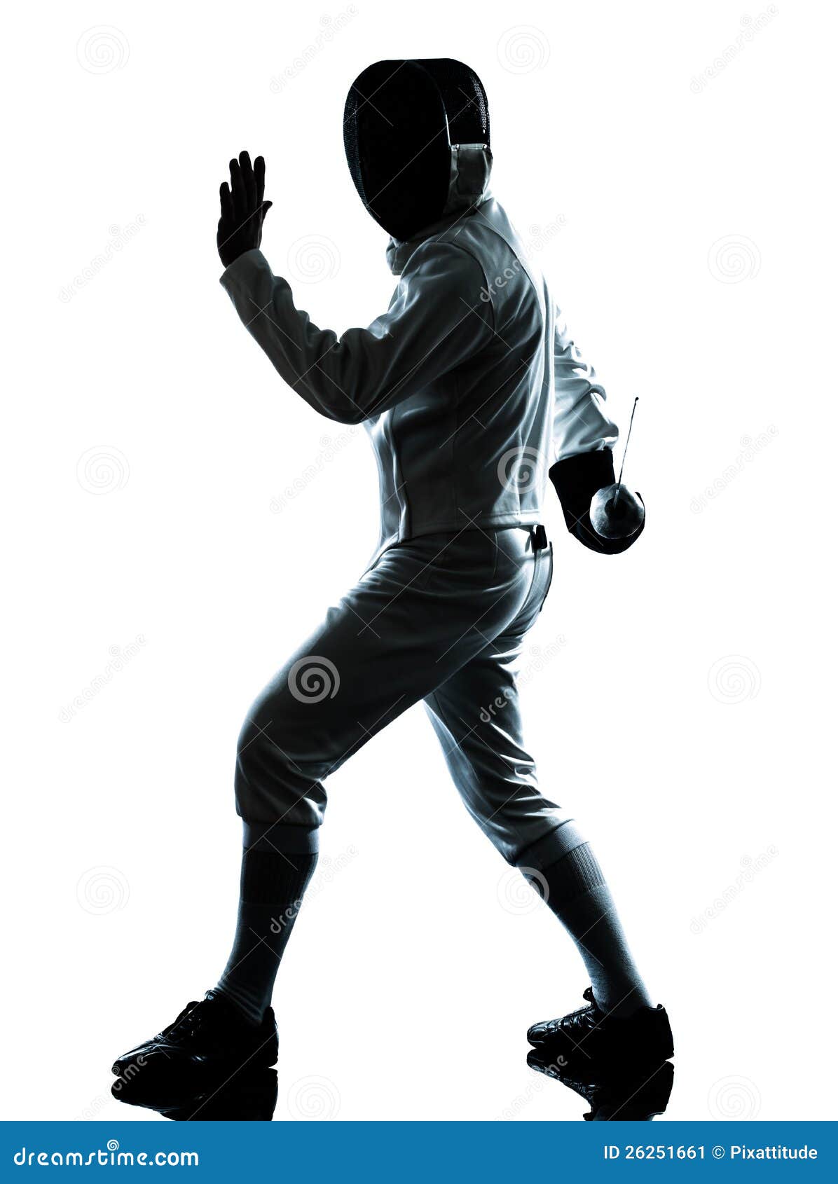 Man fencing silhouette stock image. Image of epee, exercise 26251661