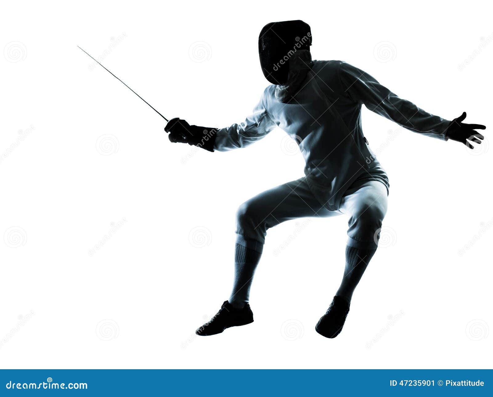 Man fencing silhouette stock image. Image of people, full 47235901