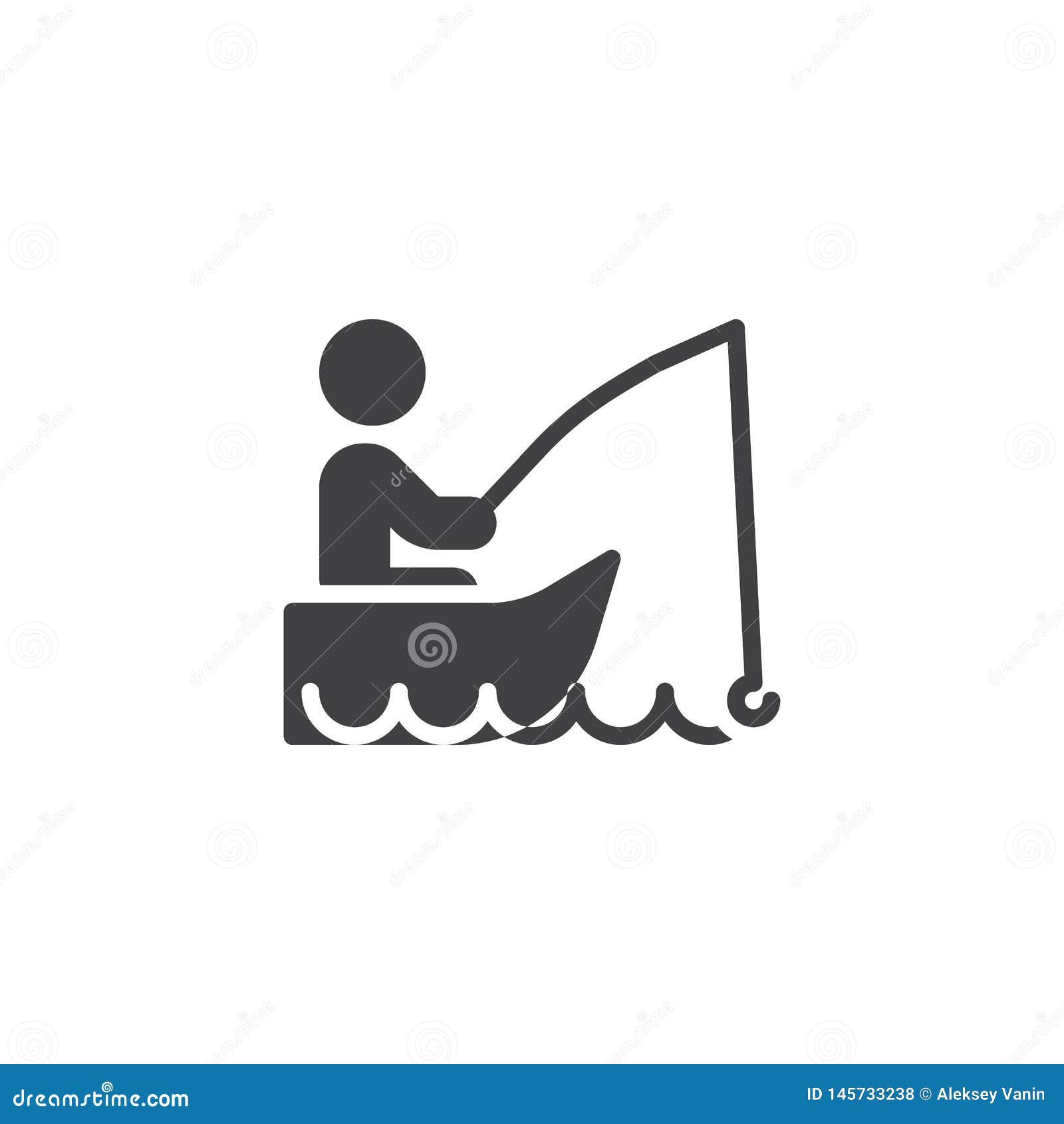 Man Boat Fishing SVG