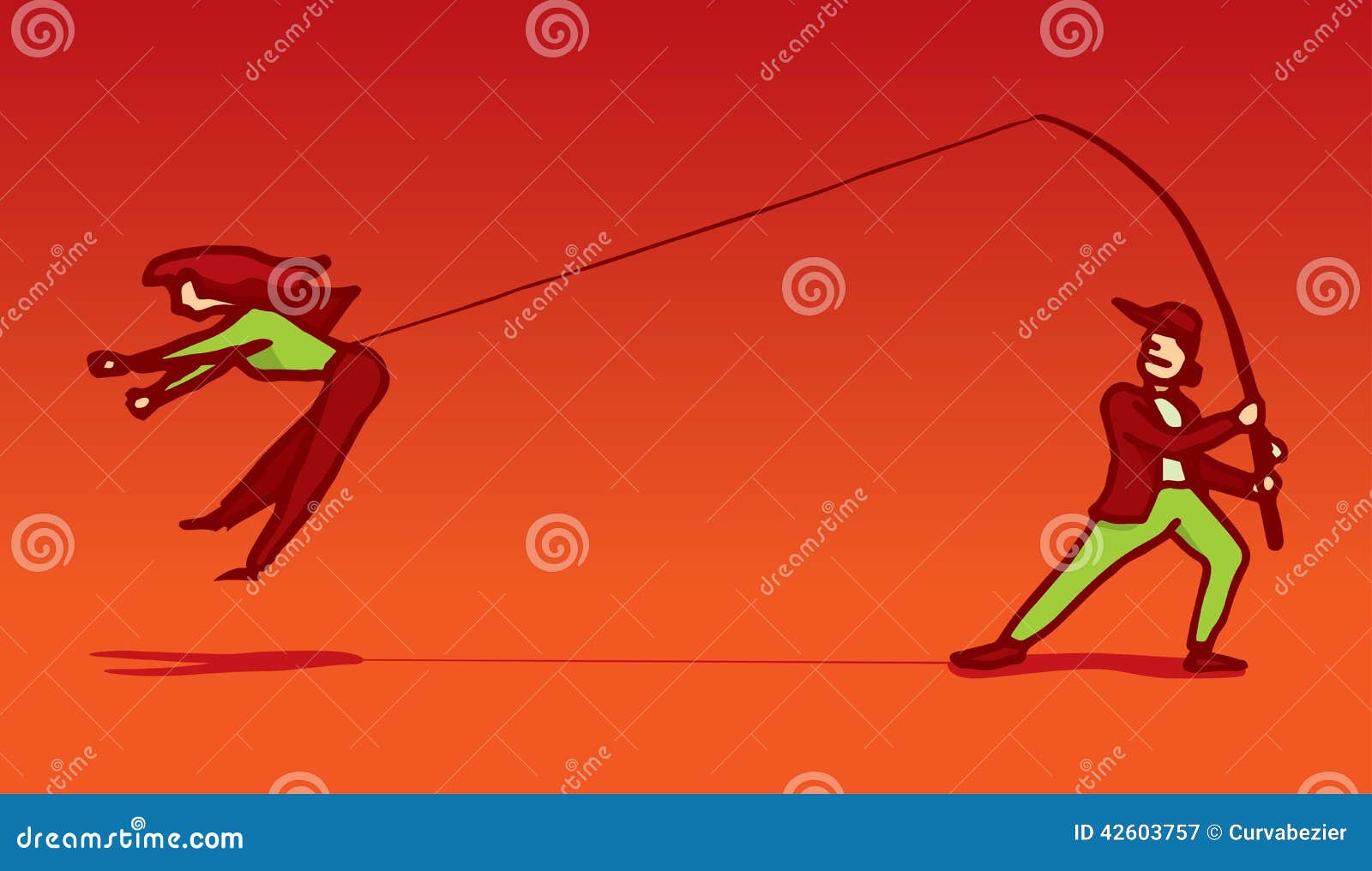 Download Man fishing a woman stock vector. Illustration of cartoon ...