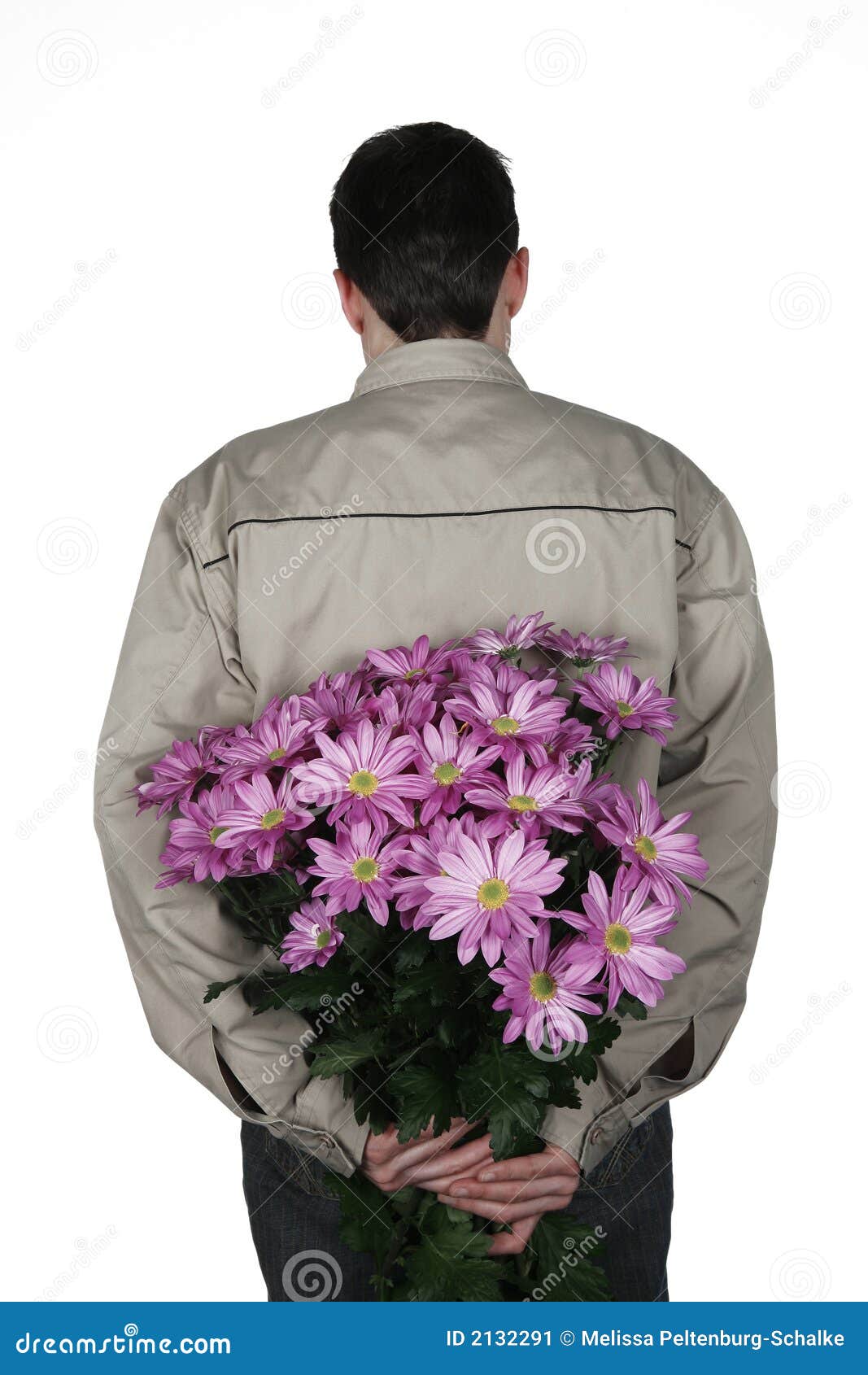 Man with flowers stock image. Image of nature, flowers 2132291