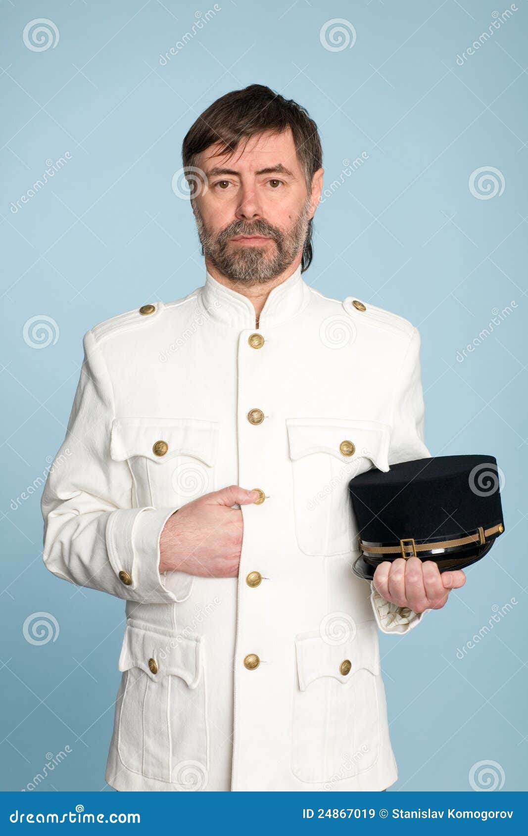 Man in Form Officer with Cap Stock Image - Image of aged, adult: 24867019