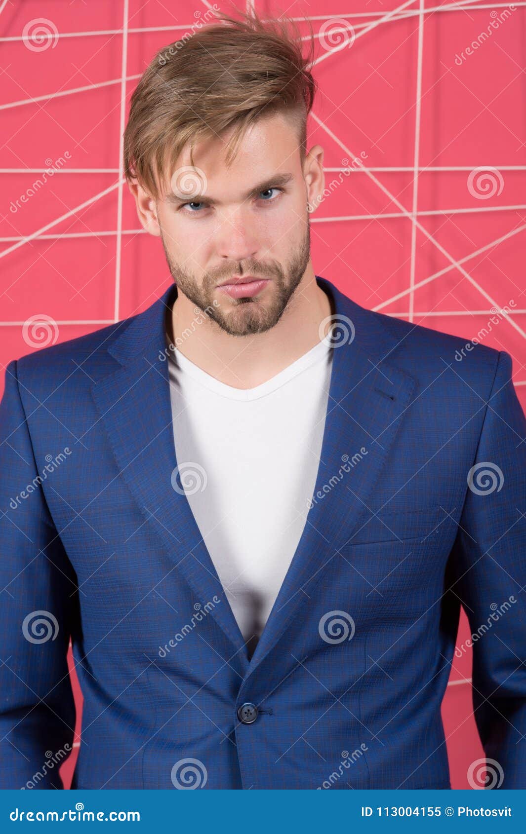 Man In Formal Suit Jacket And Tshirt, Fashion. Businessman With Bearded  Face, Hair, Haircut. Mens Fashion, Style And Dress Code Stock Image - Image  Of Elegant, Hair: 113004155