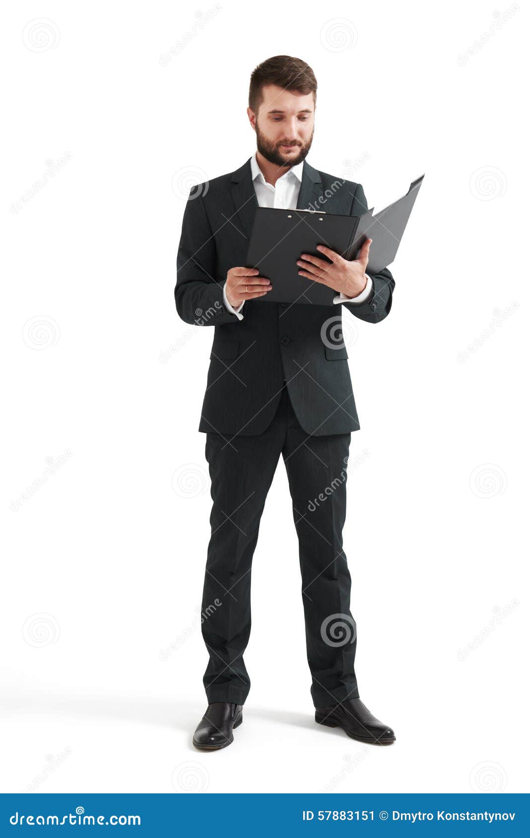 Man in Formal Wear Reading Documents Stock Image Image of adult, folder 57883151
