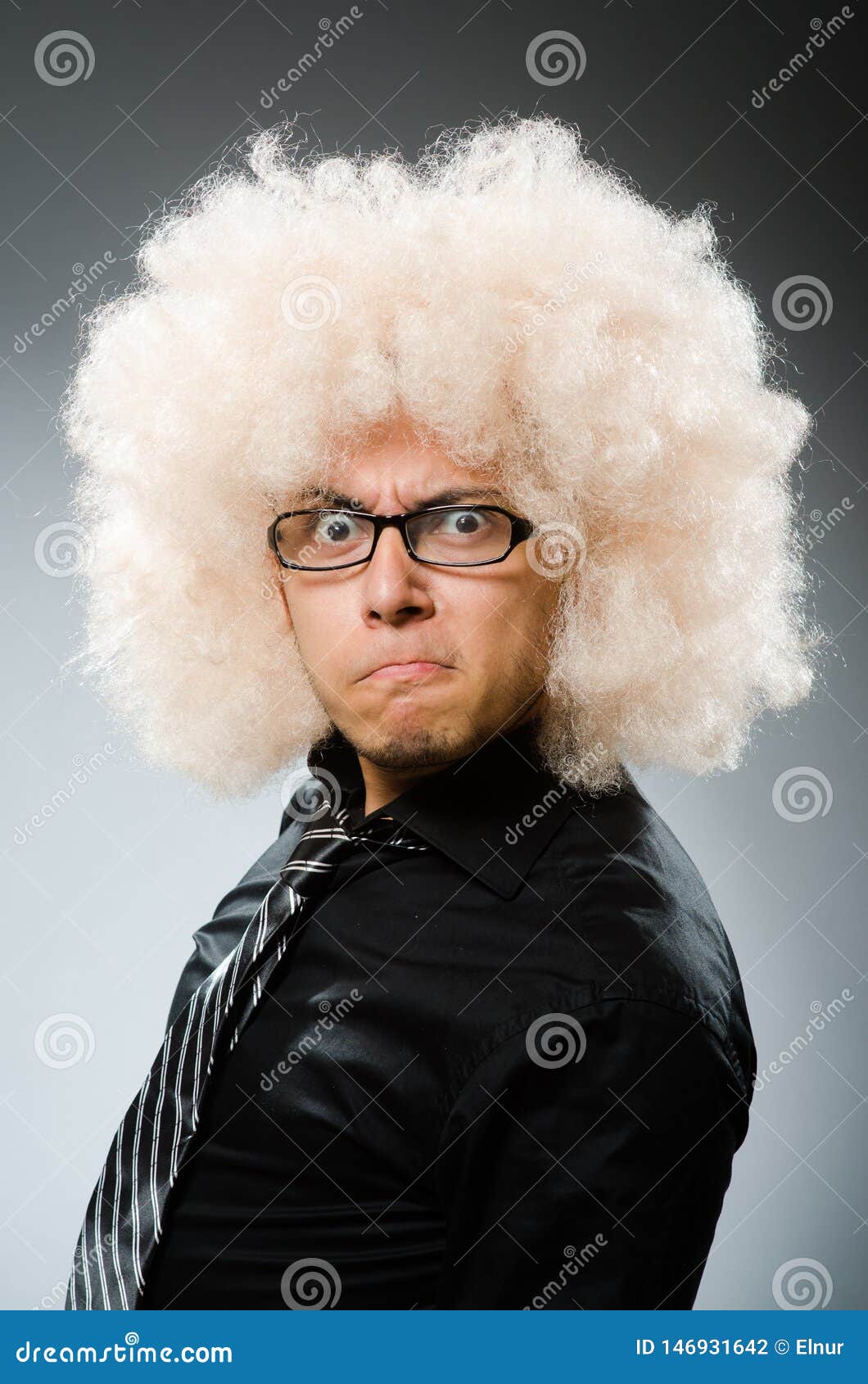 The Man with Funny Hair Style Stock Photo - Image of humour, frustrated:  146931642