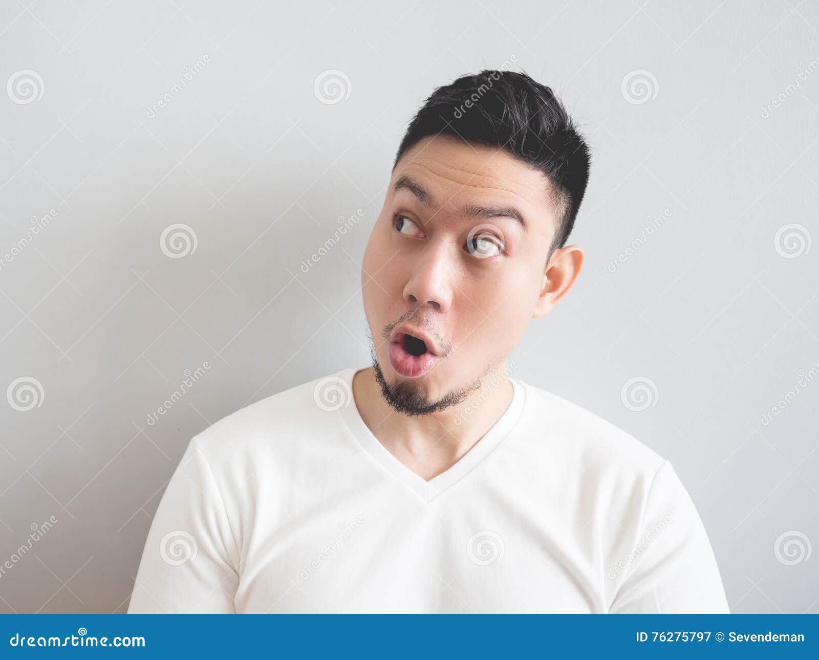 Man with Funny Shocked Face. Stock Image - Image of attractive, asia