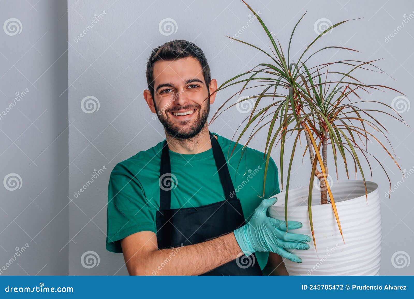 Man with Gardening Work Clothes Stock Photo - Image of floral