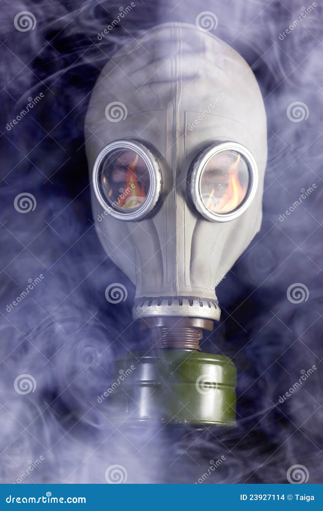 Man is in Gas Mask with Smoke Around Stock Photo Image of respirator, explosion 23927114