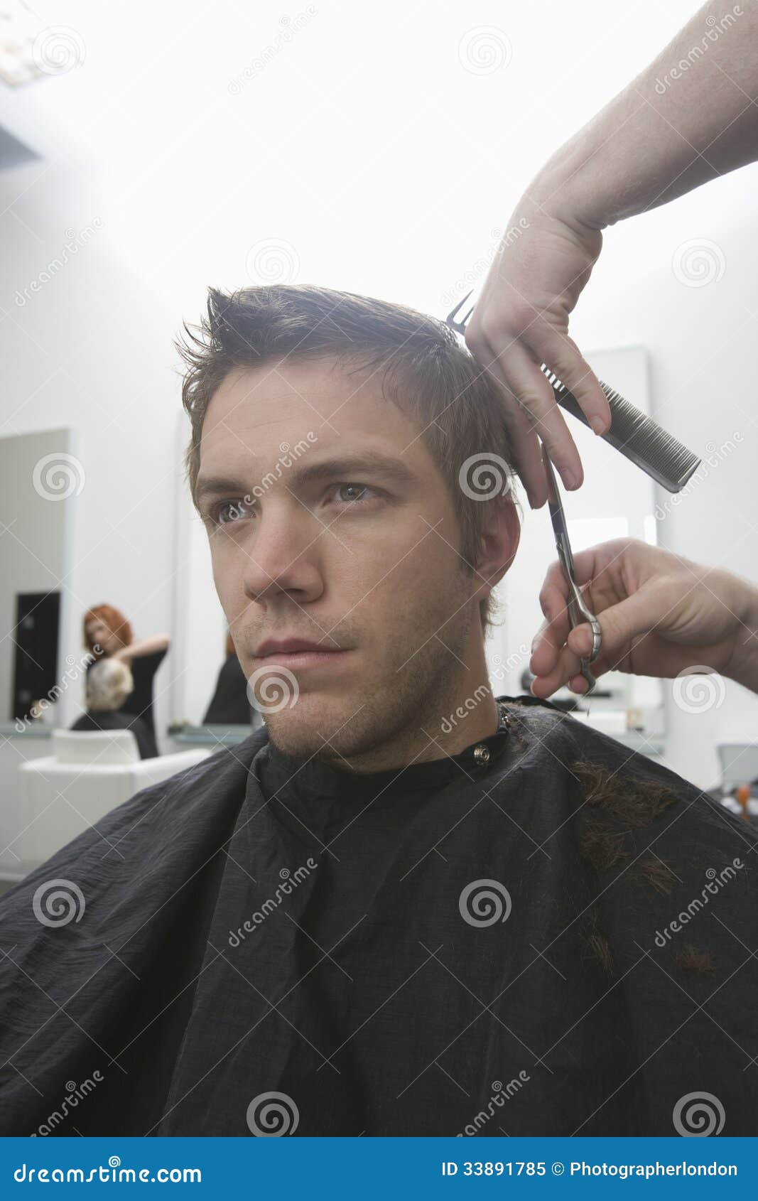 Man Getting Haircut In Hair Salon Royalty Free Stock Photo 