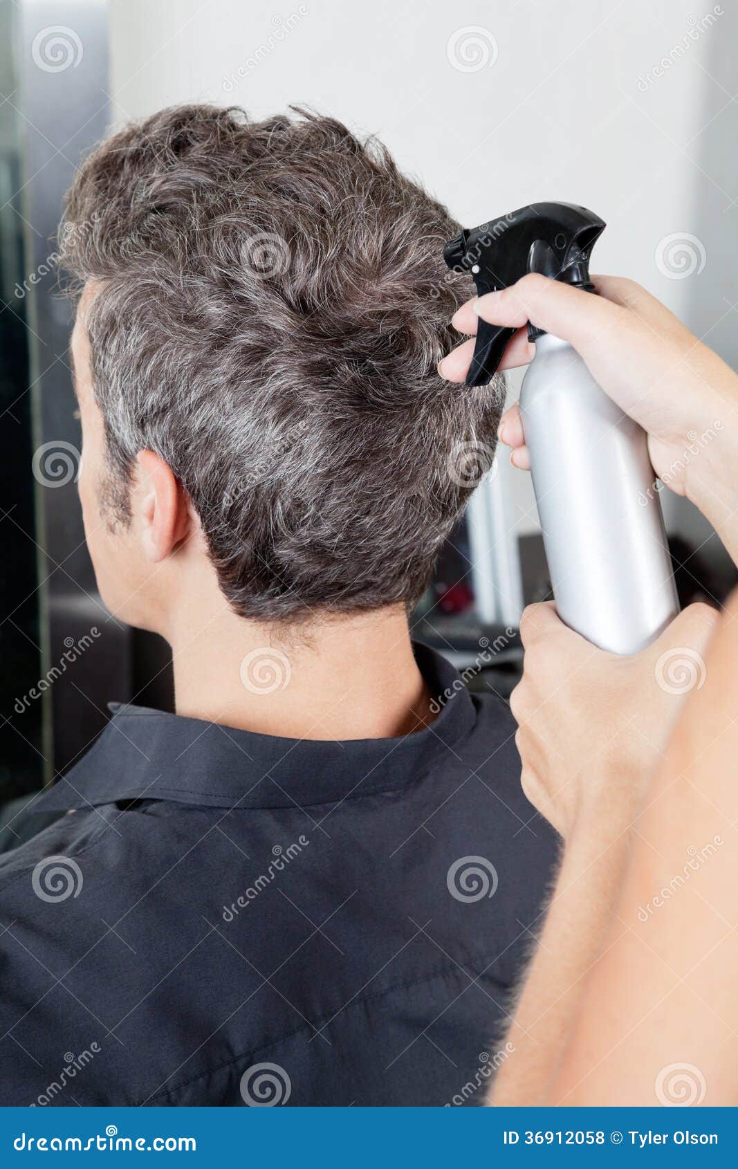 Man Getting Haircut In Salon Stock Photo Image Of Hairdo Male