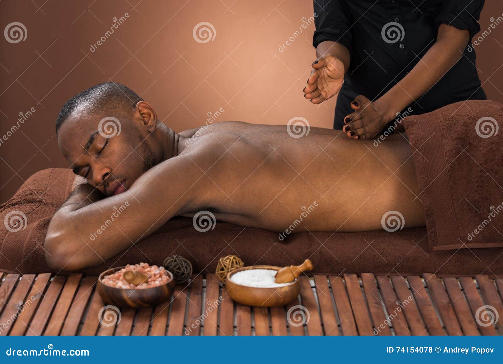 man getting massage in spa