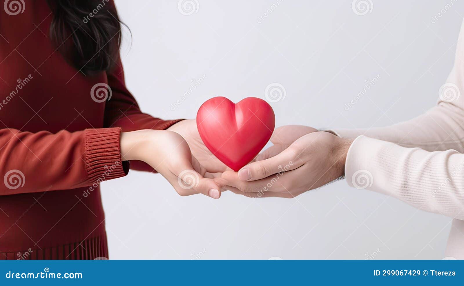 a man gives a woman a red heart