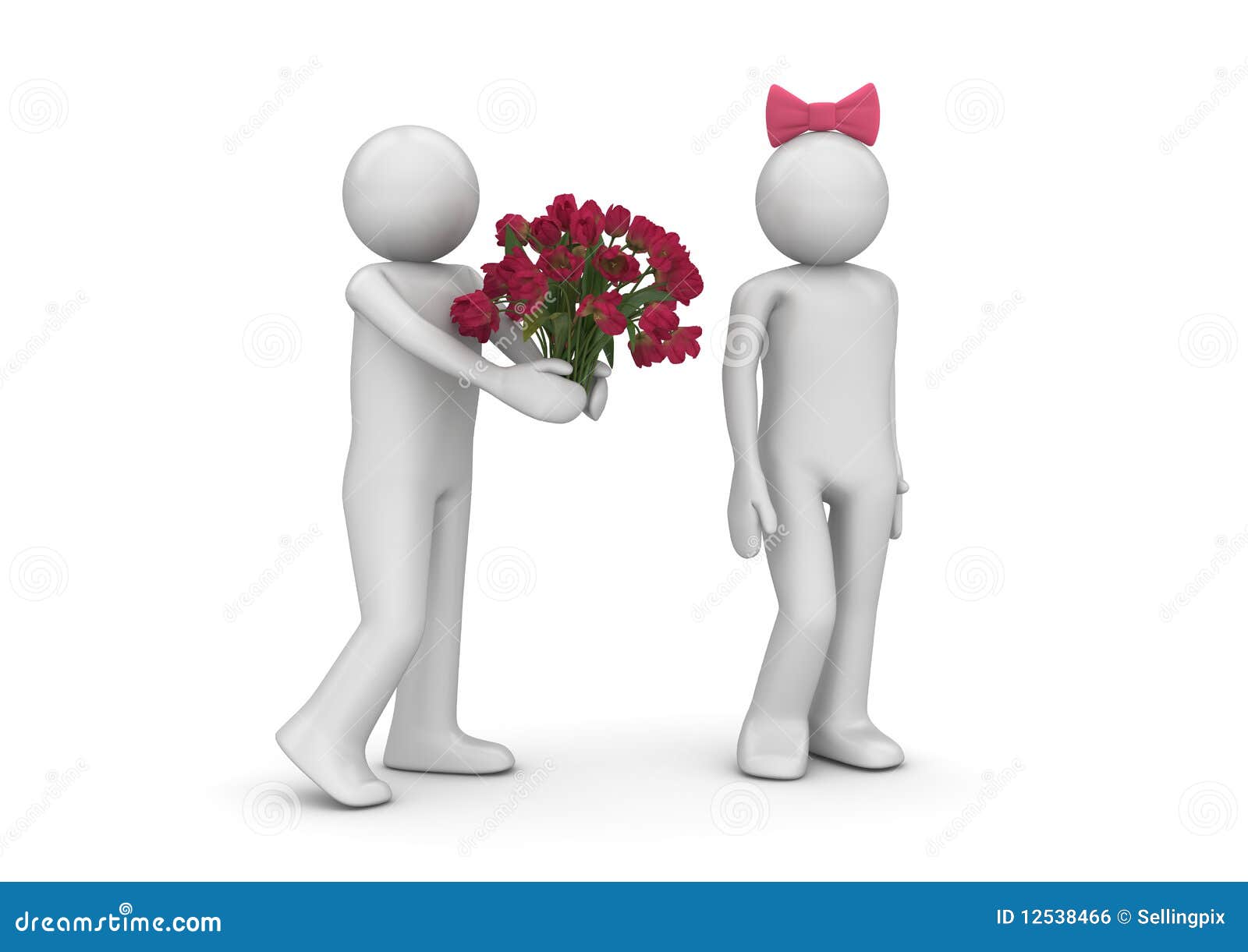 Man giving flowers stock illustration. Illustration of celebrate 12538466