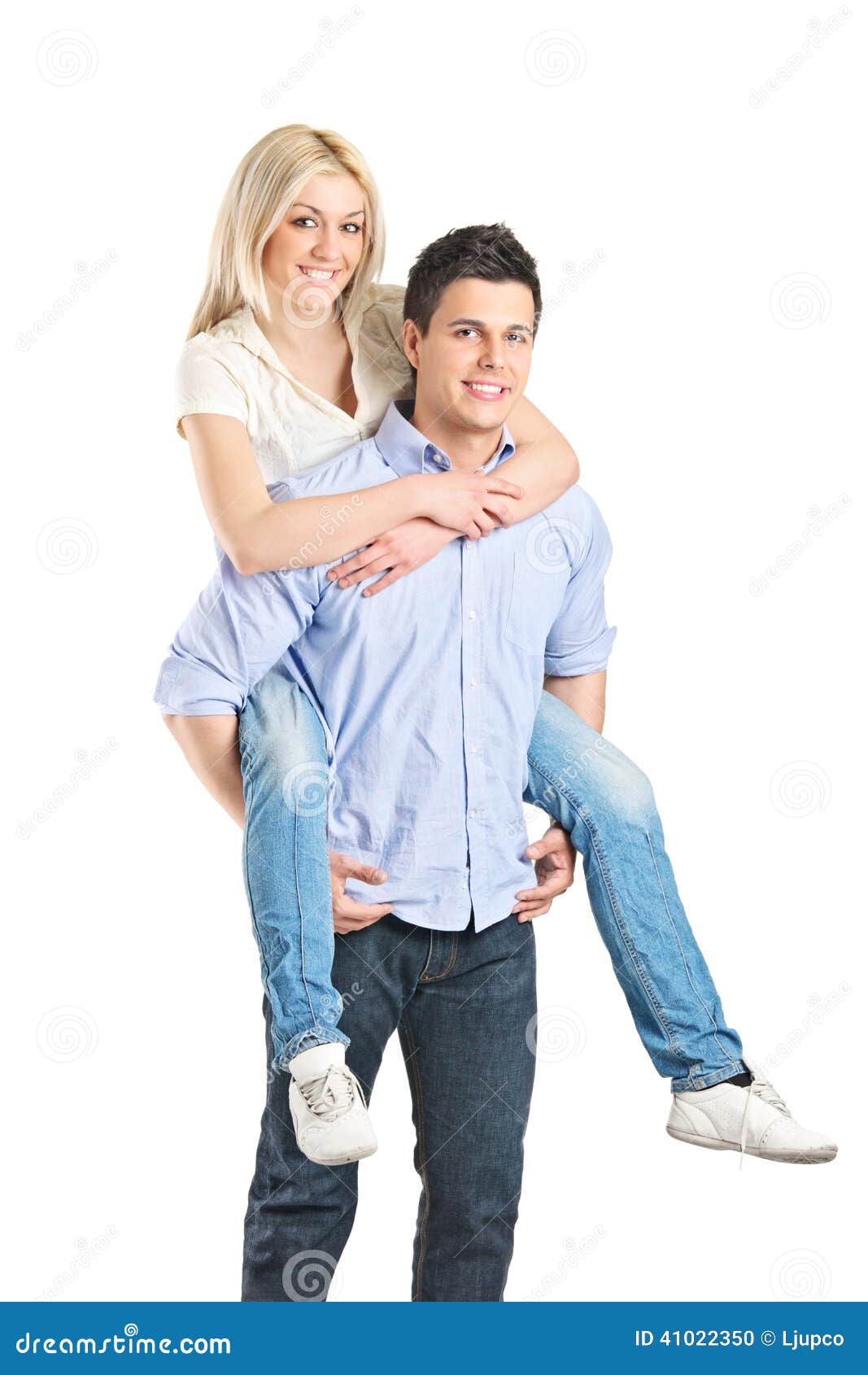 Man Giving Piggyback Ride To His Girlfriend Stock Photo - Image of  cheerful, person: 41022350