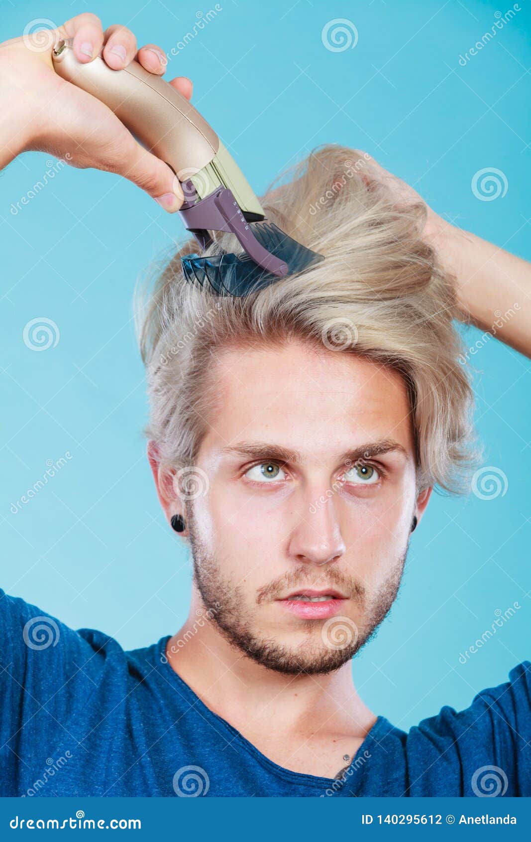 Man Going To Shave His Long Hair Stock Photo - Image of male, hairstyle:  140295612
