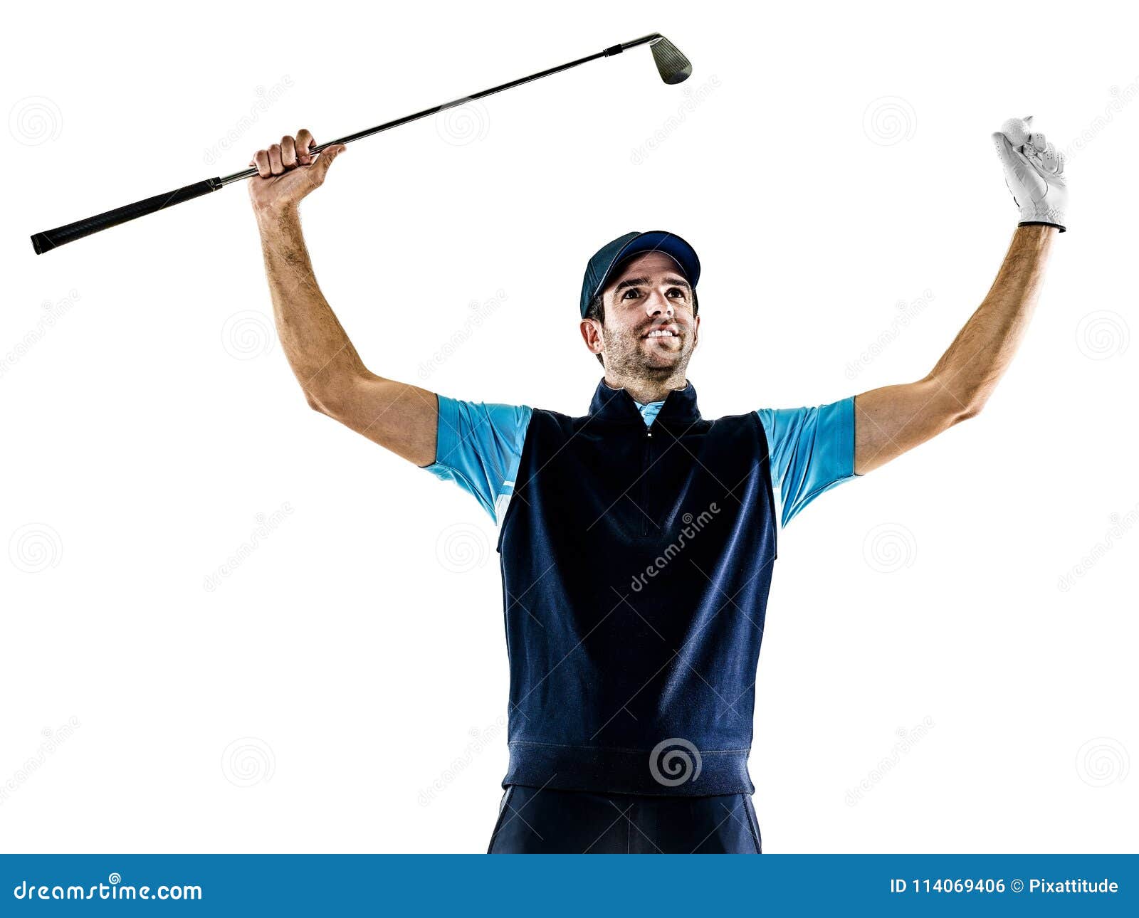 Man Golfer Golfing Isolated Withe Background Stock Photo - Image of ...