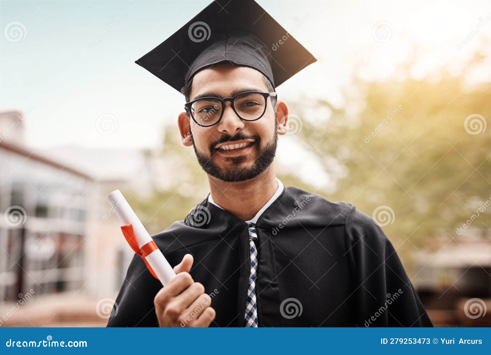 Man, Graduation and Portrait of a College Student with a Diploma and ...