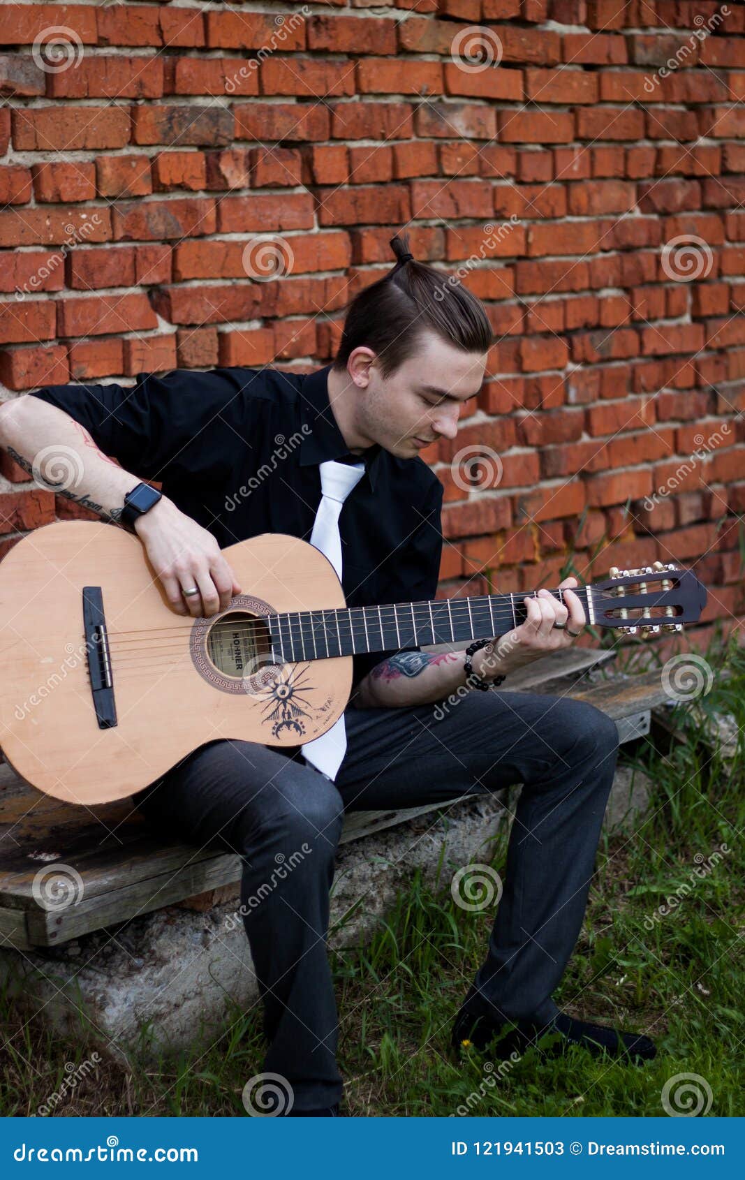 stylish man with guitar