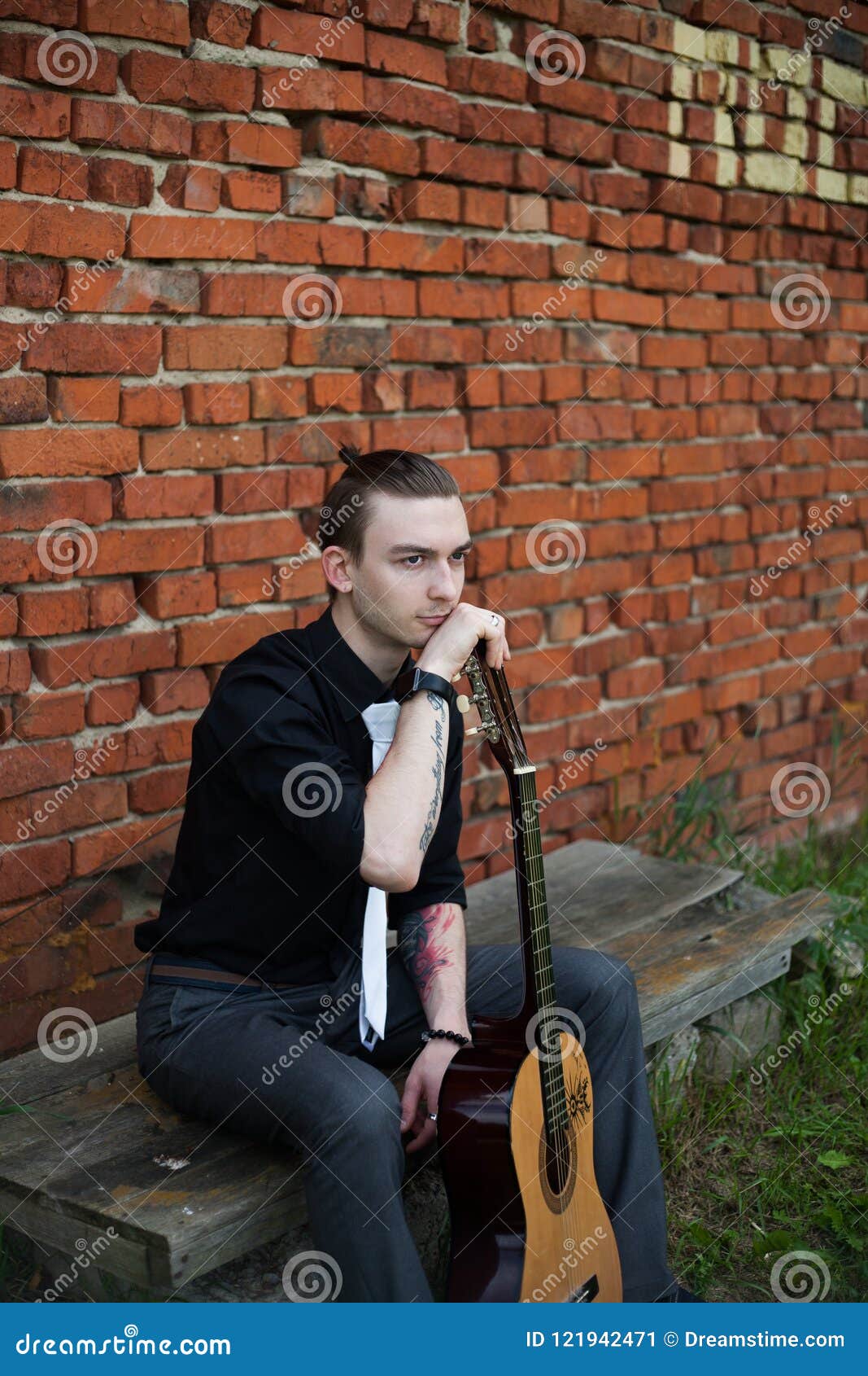 stylish man with guitar