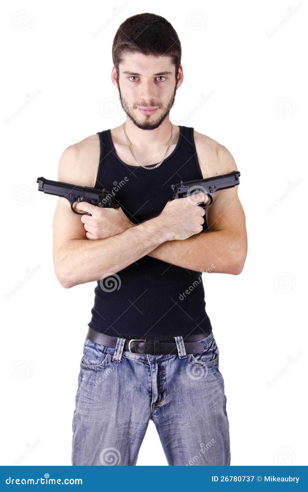 Man With Guns Royalty Free Stock Photography - Image: 26780737