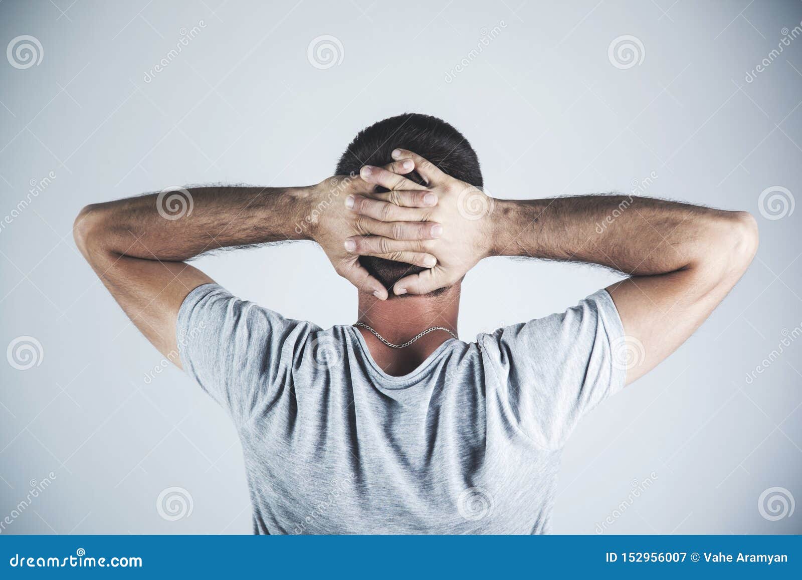 Man hand in head stock image. Image of depression, stress 152956007
