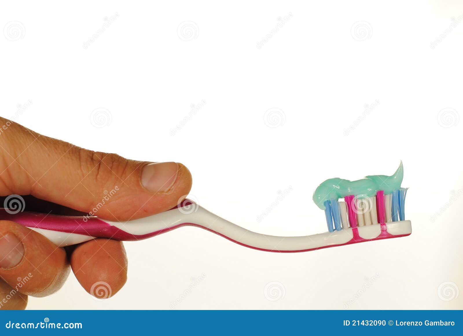 Man hand holds toothbrush stock photo. Image of tooth 21432090