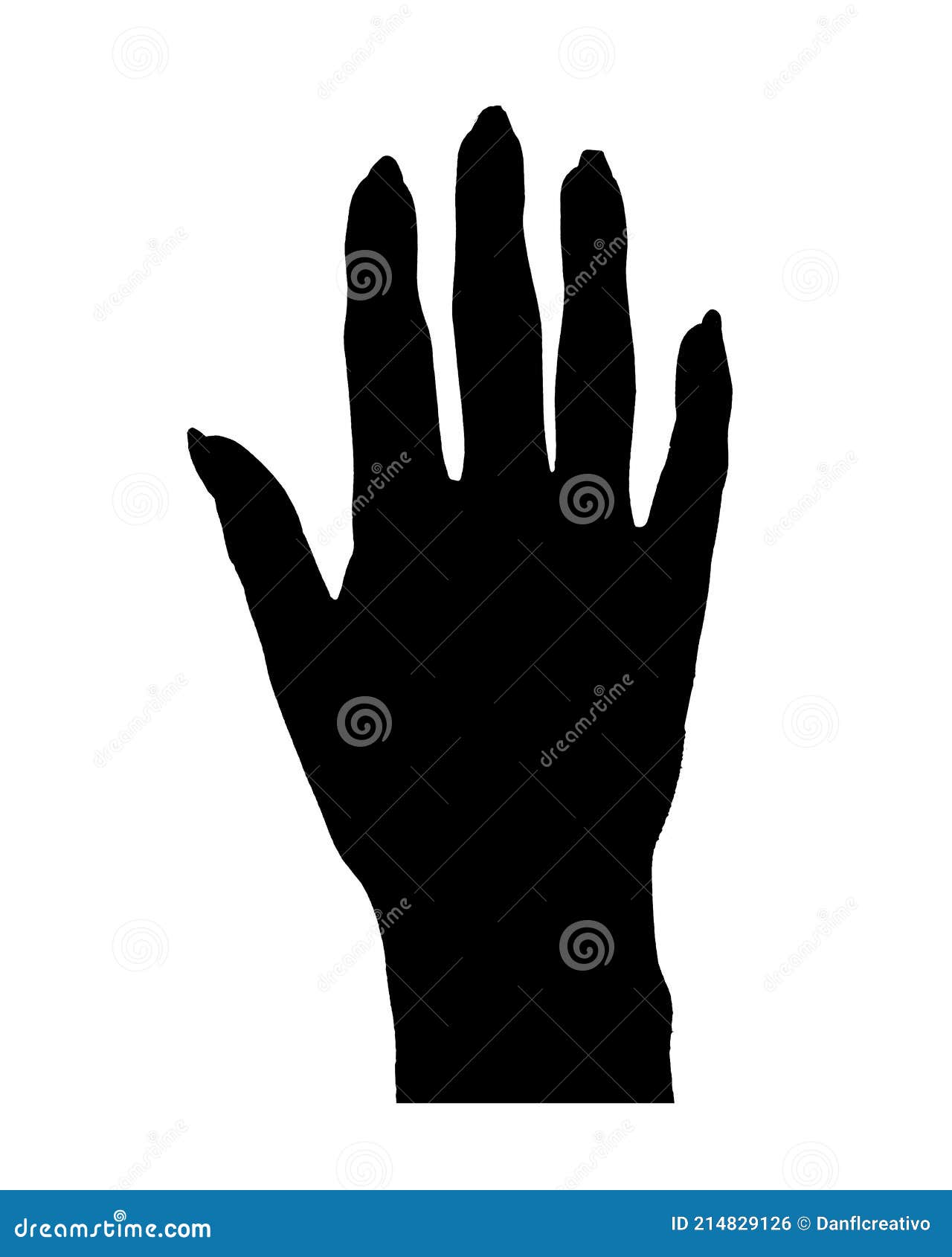 Hands with Large Nails Graphic Silhouette Stock Illustration ...