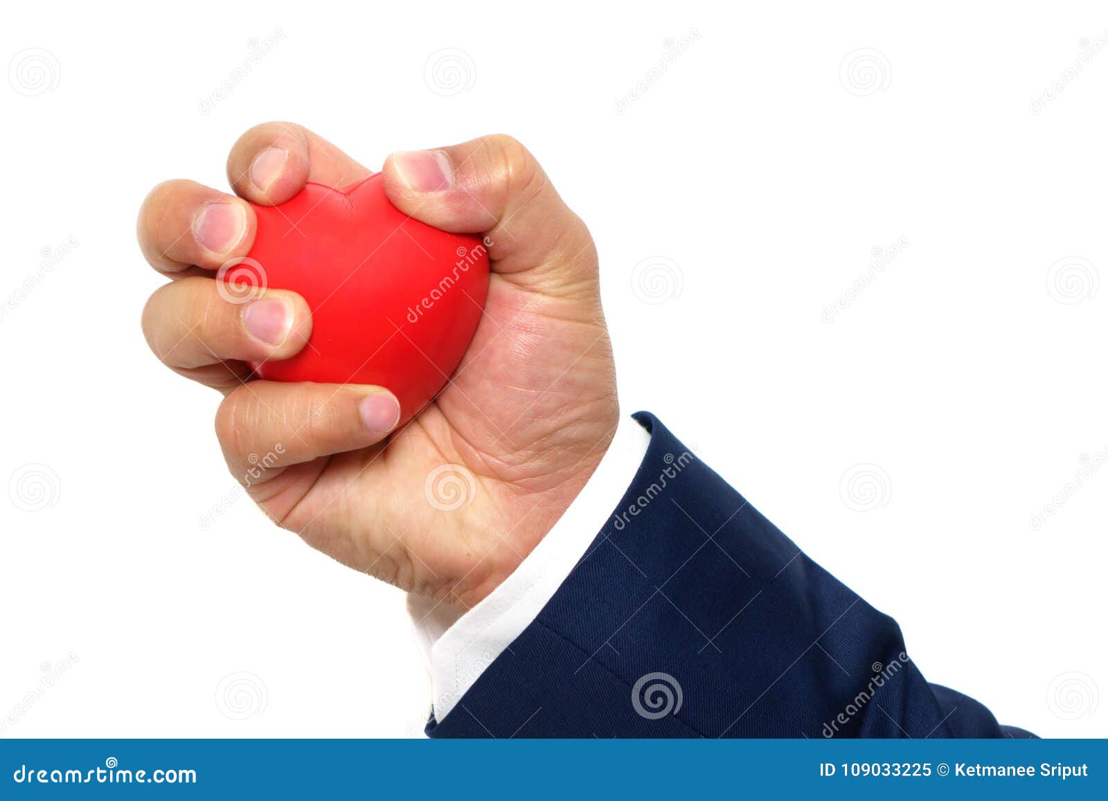 hand squeezing stress ball