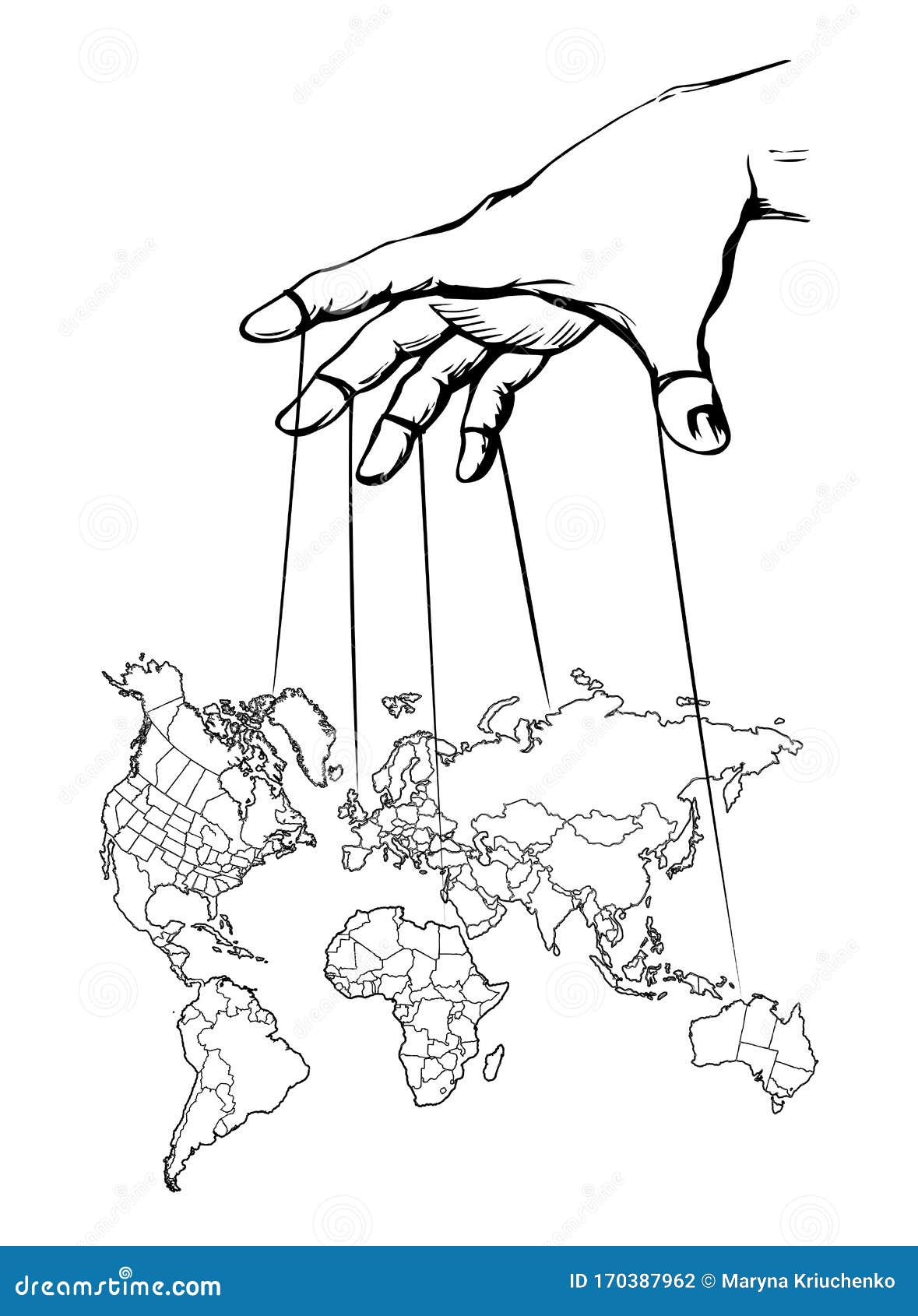 Man Hand With A World Map Continents With Contours Of Countries Vector Drawing Stock Vector Illustration Of Asia Drawing Man Hand With A World Map Continents With Contours Of Countries Vector Drawing Stock Vector Illustration Of Asia Drawing
