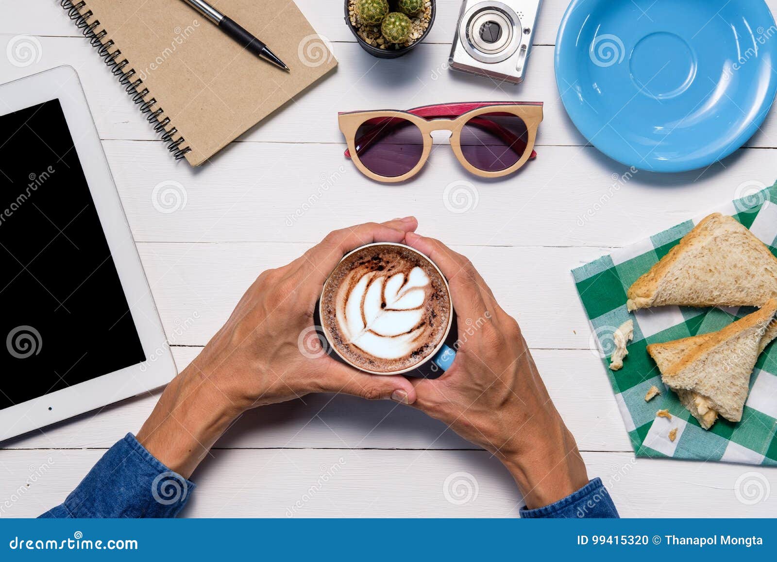 Man Hands Holding Cups of Coffee Stock Photo Image of planks, morning