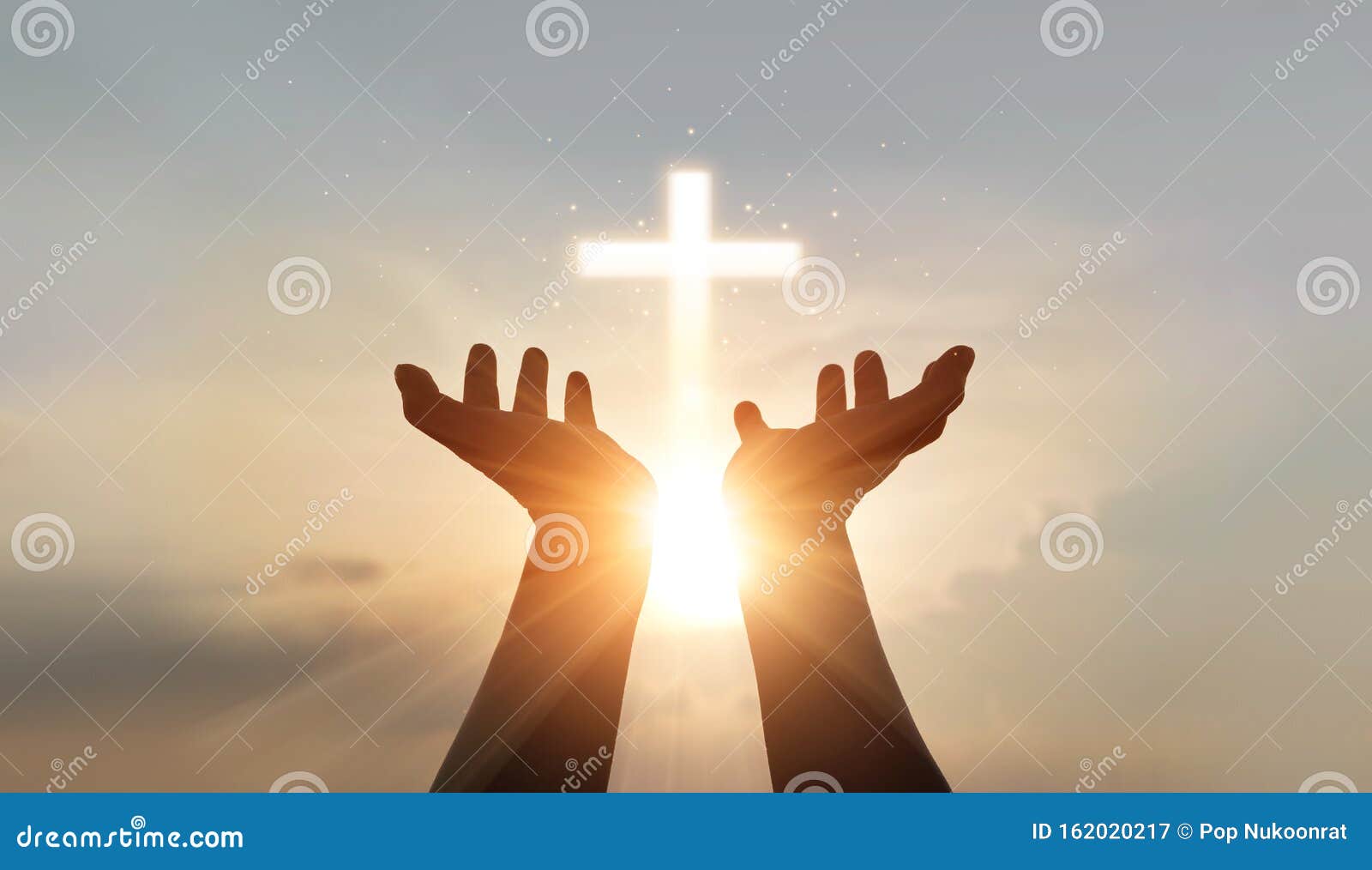 man hands palm praying and worship of cross, eucharist therapy bless god helping, hope and faith, christian religion concept