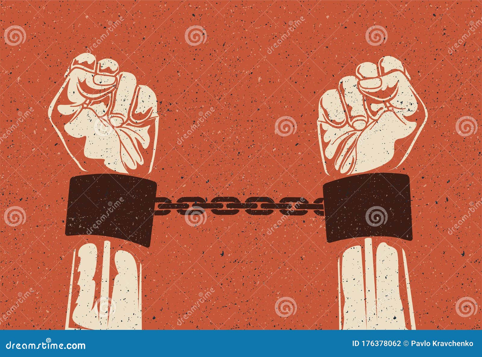 man hands in strained steel handcuffs. imprisoned hands in chains. prisoners hands. vintage styled  