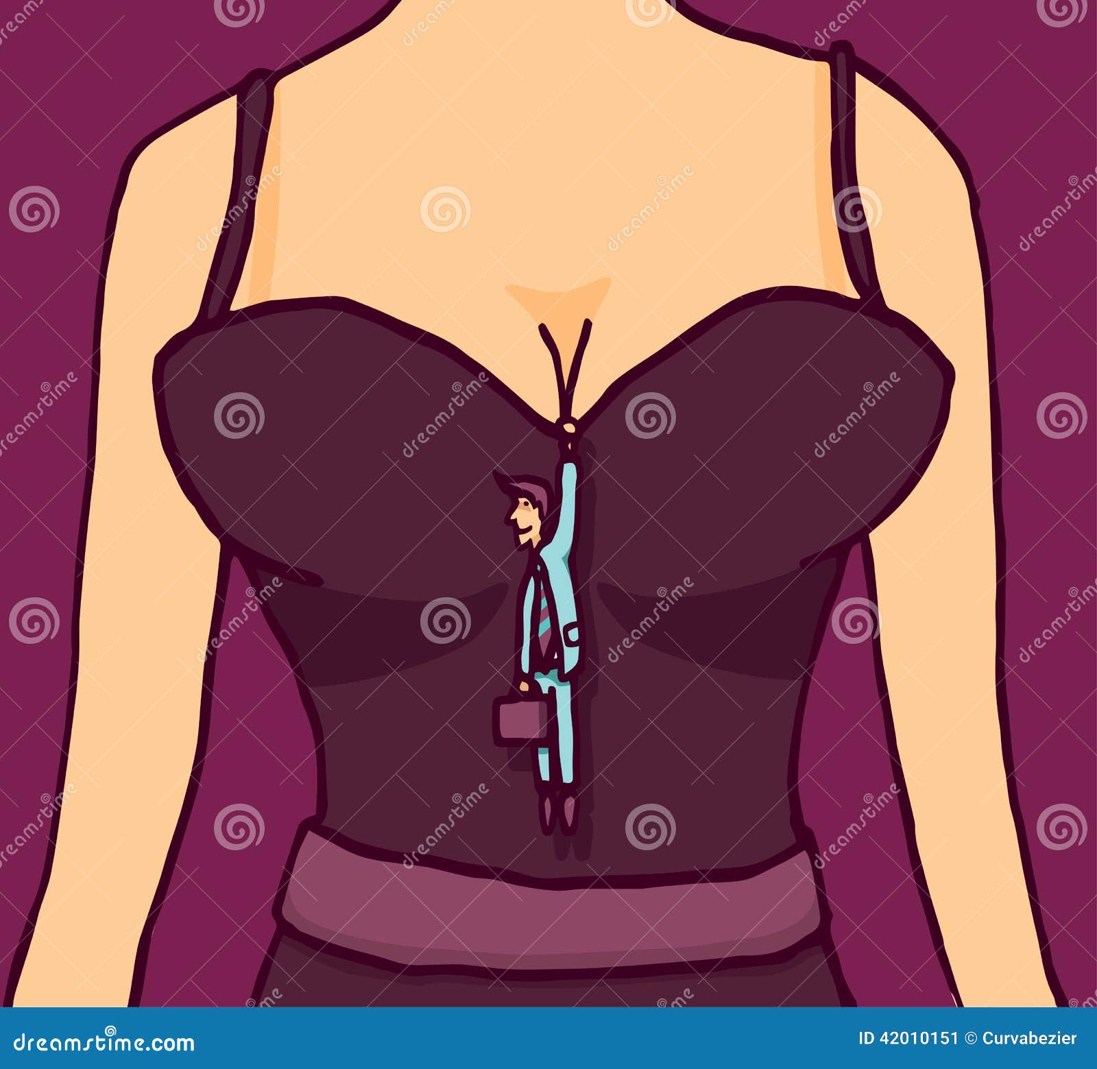 https://thumbs.dreamstime.com/z/man-hanging-cleavage-cartoon-illustration-tiny-businessman-fantasizing-woman-42010151.jpg