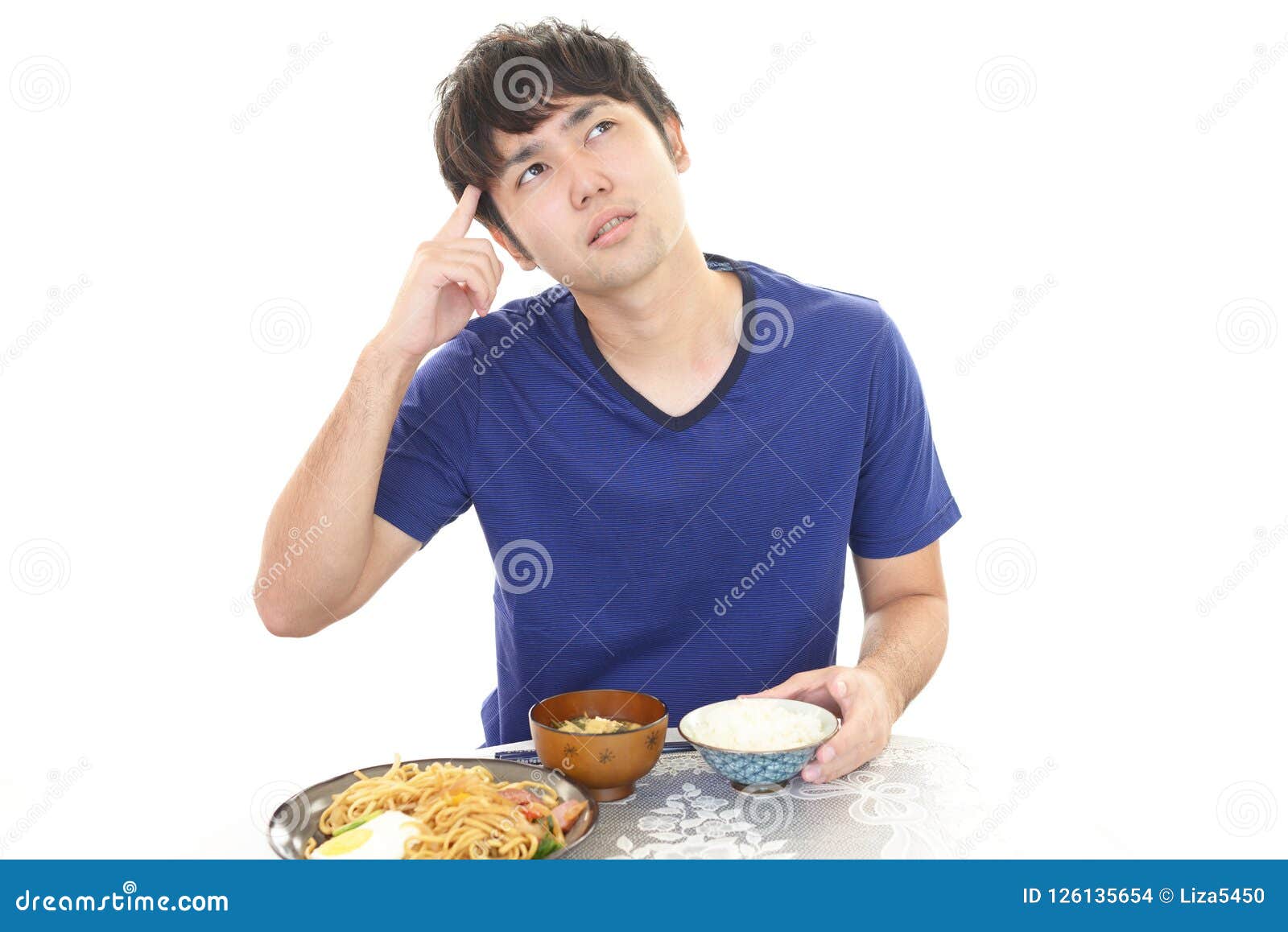 Man has no appetite stock photo. Image of nutrition 126135654