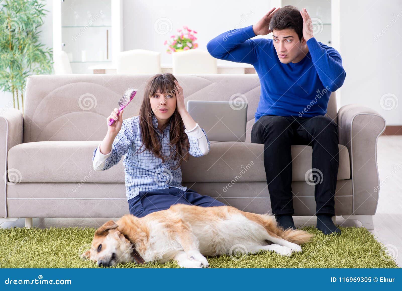 The Man Having Allergy from Dog Fur Stock Image Image of itchy