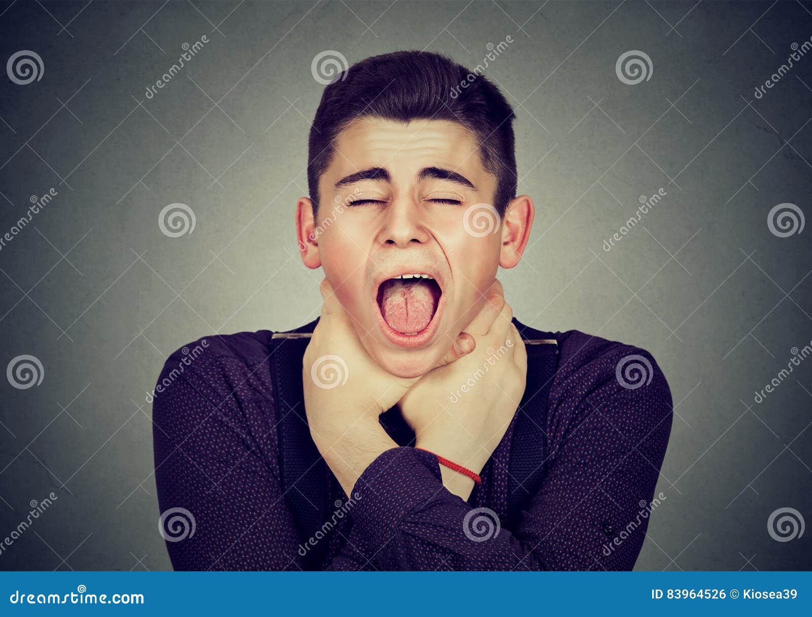 Man Having Asthma Attack or Choking Can`t Breath Stock Photo Image of
