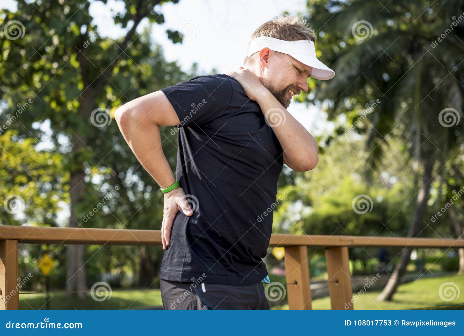 Man Having a Back Pain after Jogging Stock Image Image of european