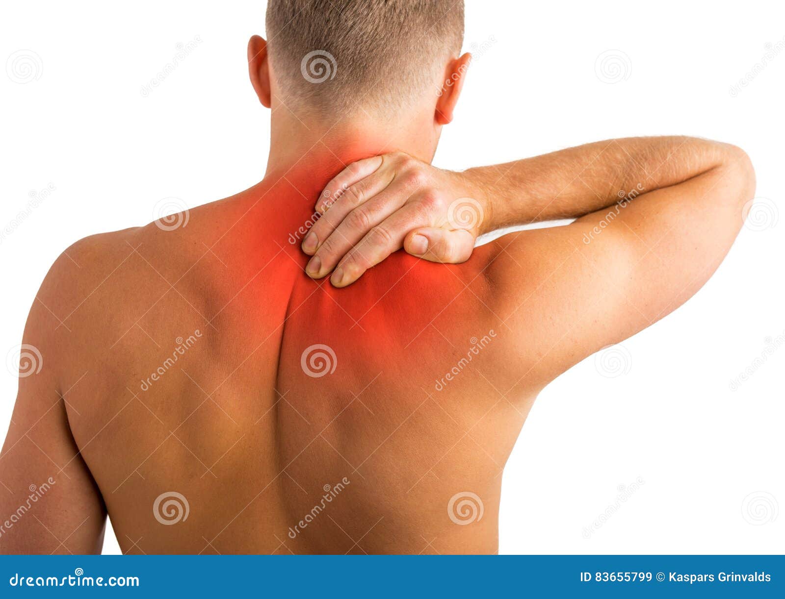 man having back and shoulder pain