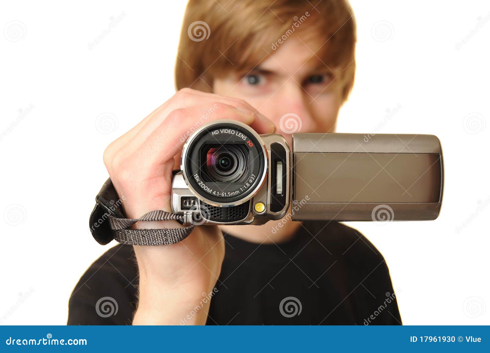 Man with HD Camcorder stock photo. Image of handheld 17961930