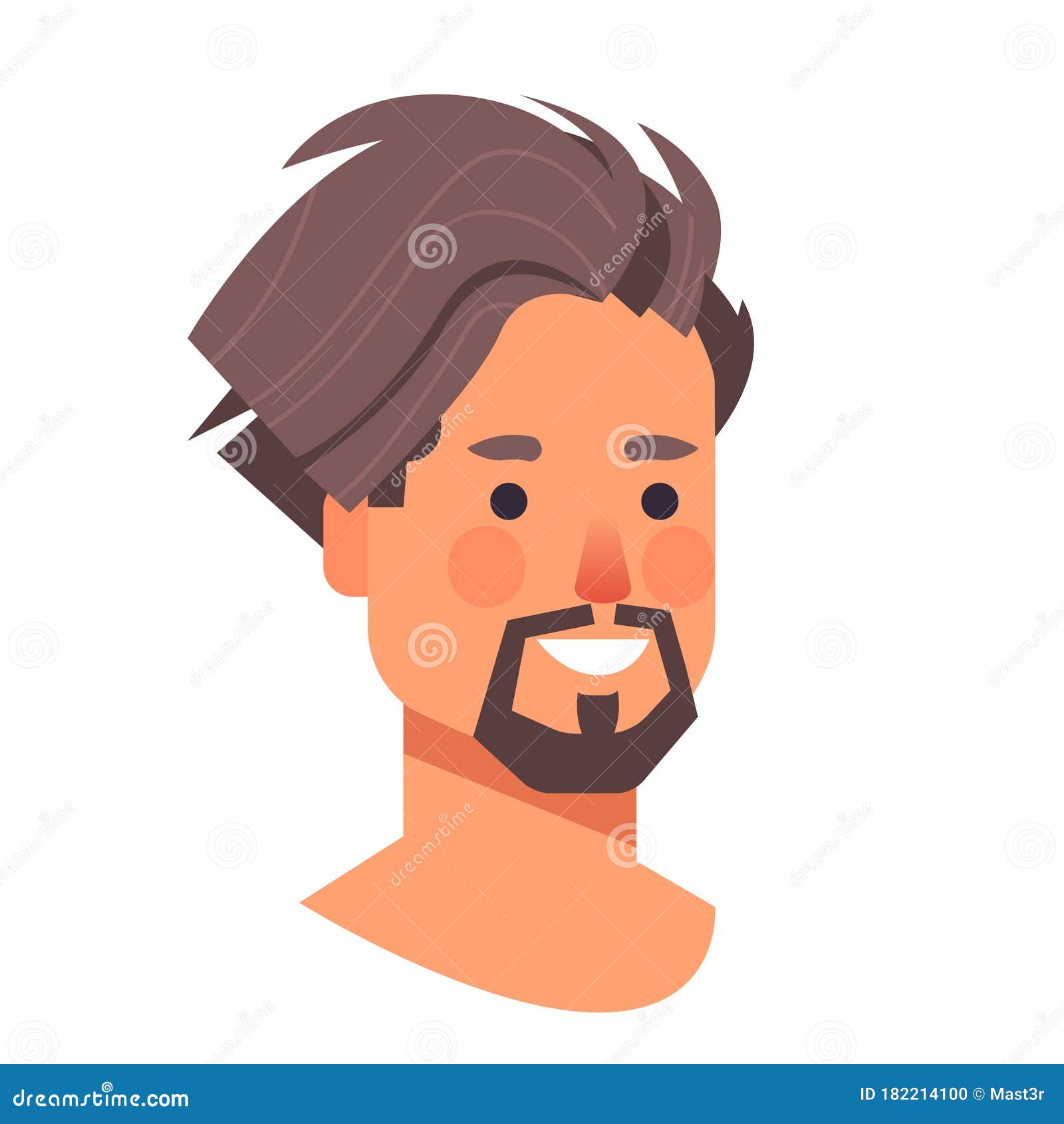 Man Head Avatar Beautiful Human Face Male Cartoon Character Portrait Stock  Vector - Illustration of lifestyle, cheerful: 182214100