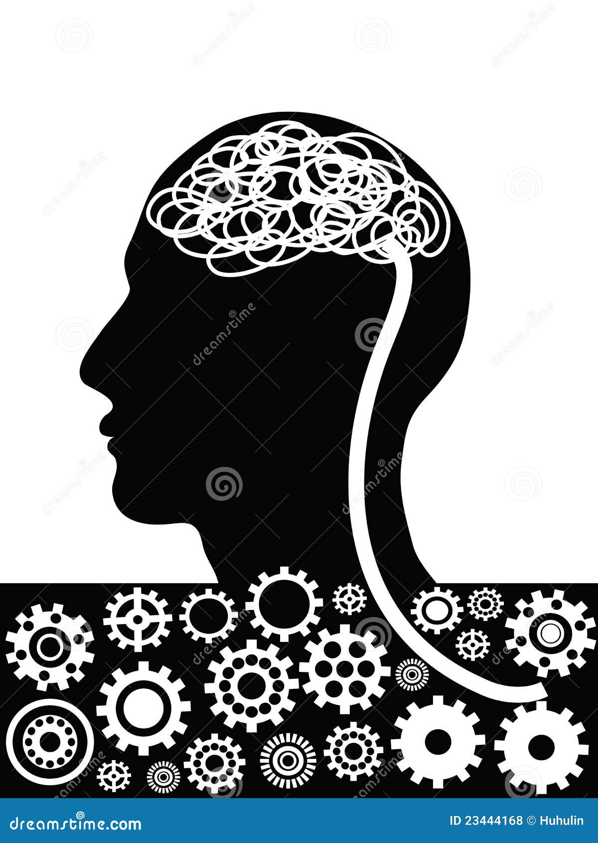 Man head factory stock vector. Illustration of industry 23444168