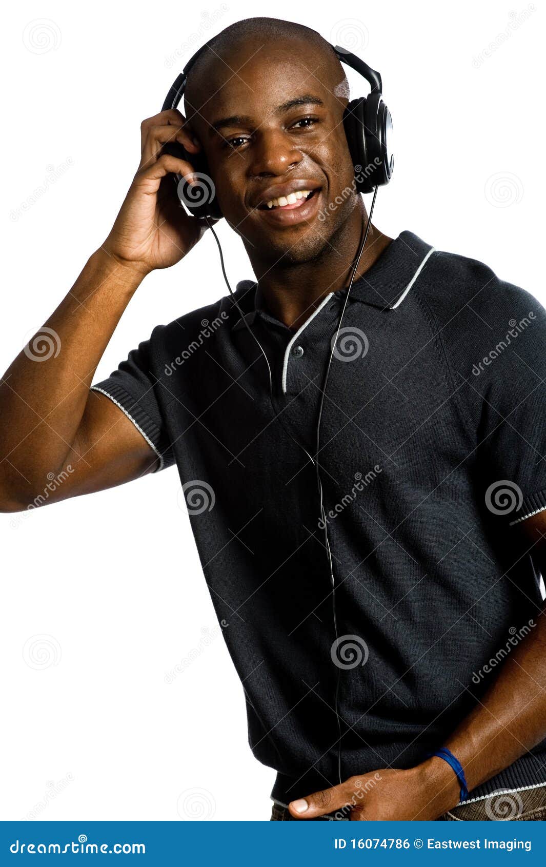 Man With Headphones stock photo. Image of attractive 16074786